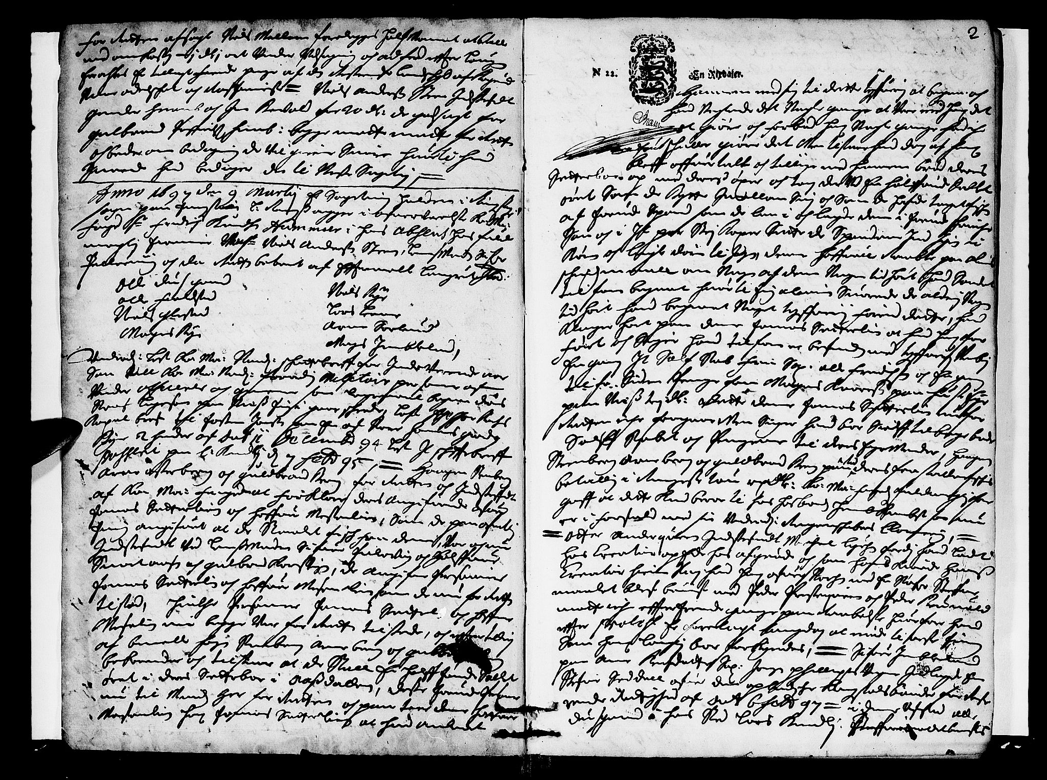 Hedemarken sorenskriveri, SAH/TING-034/G/Gb/L0025: Tingbok, 1697, p. 1b-2a