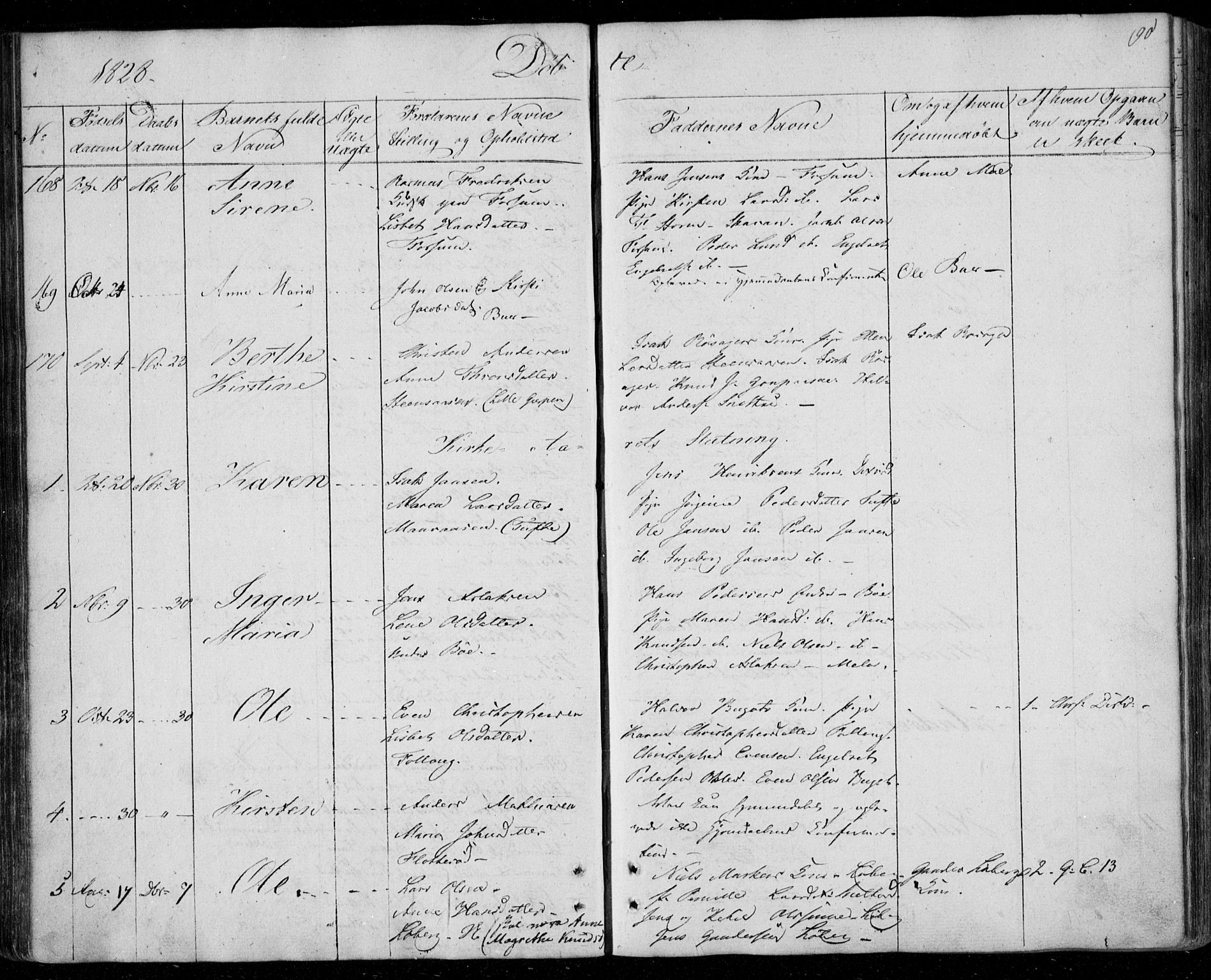 Gjerpen kirkebøker, SAKO/A-265/F/Fa/L0005: Parish register (official) no. I 5, 1823-1829, p. 90
