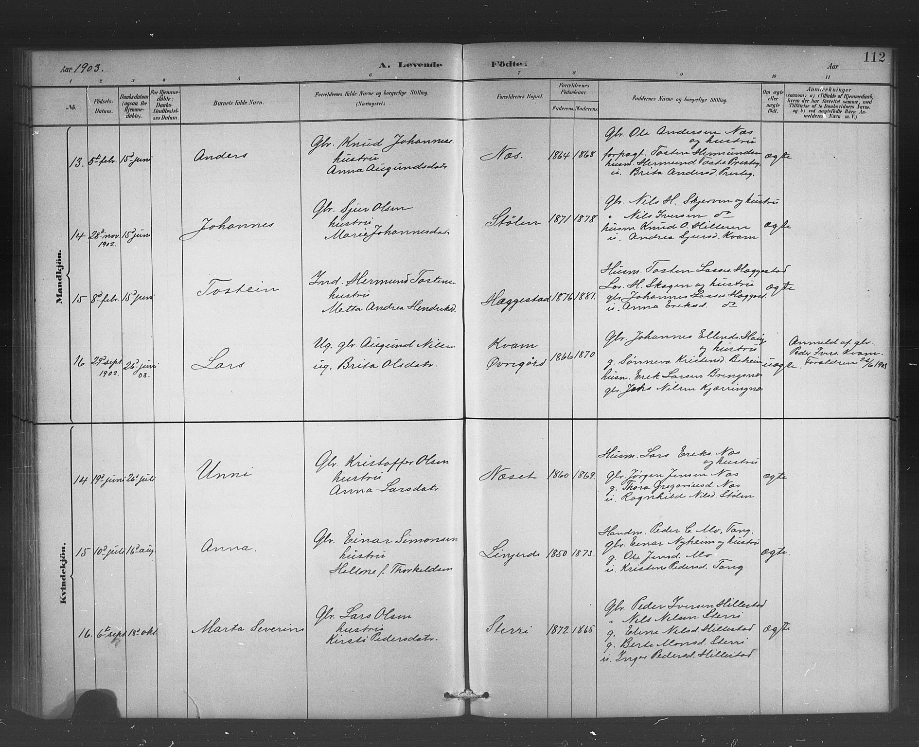 Hafslo sokneprestembete, AV/SAB-A-80301/H/Hab/Habb/L0001: Parish register (copy) no. B 1, 1882-1908, p. 112