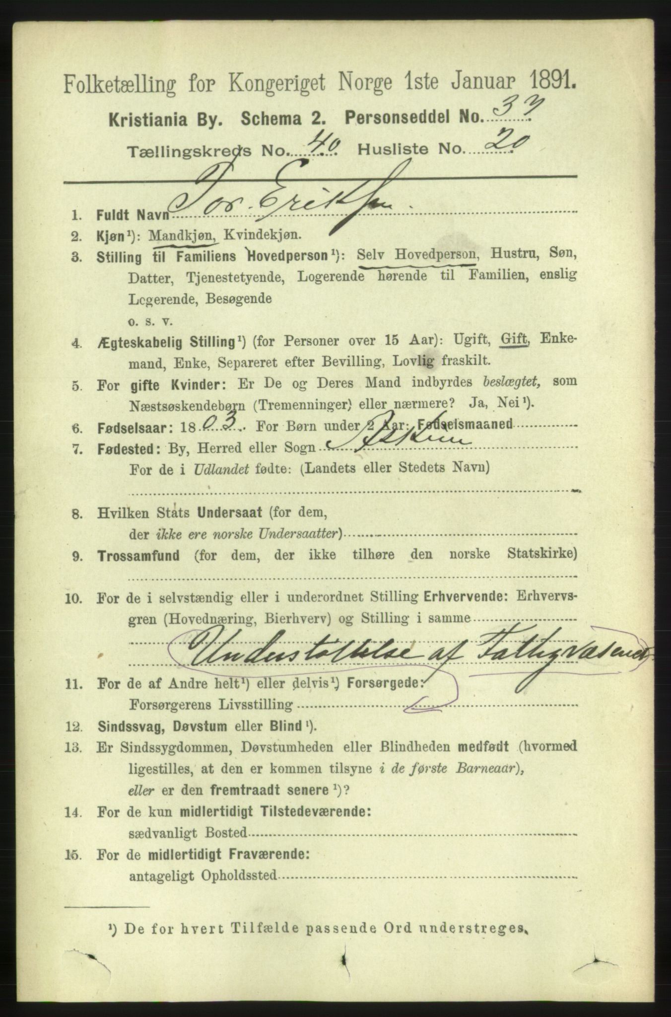 RA, 1891 census for 0301 Kristiania, 1891, p. 23476