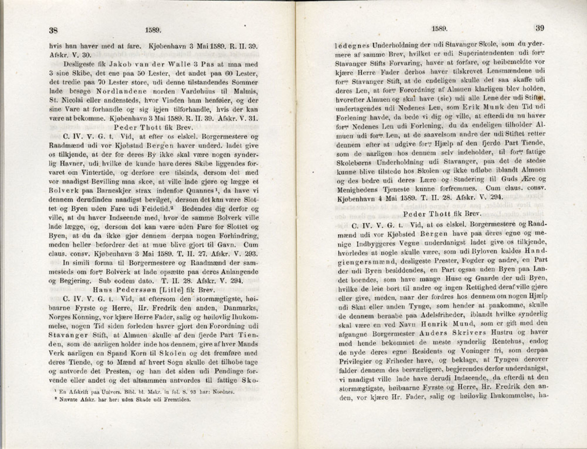 Publikasjoner utgitt av Det Norske Historiske Kildeskriftfond, PUBL/-/-/-: Norske Rigs-Registranter, bind 3, 1588-1602, p. 38-39