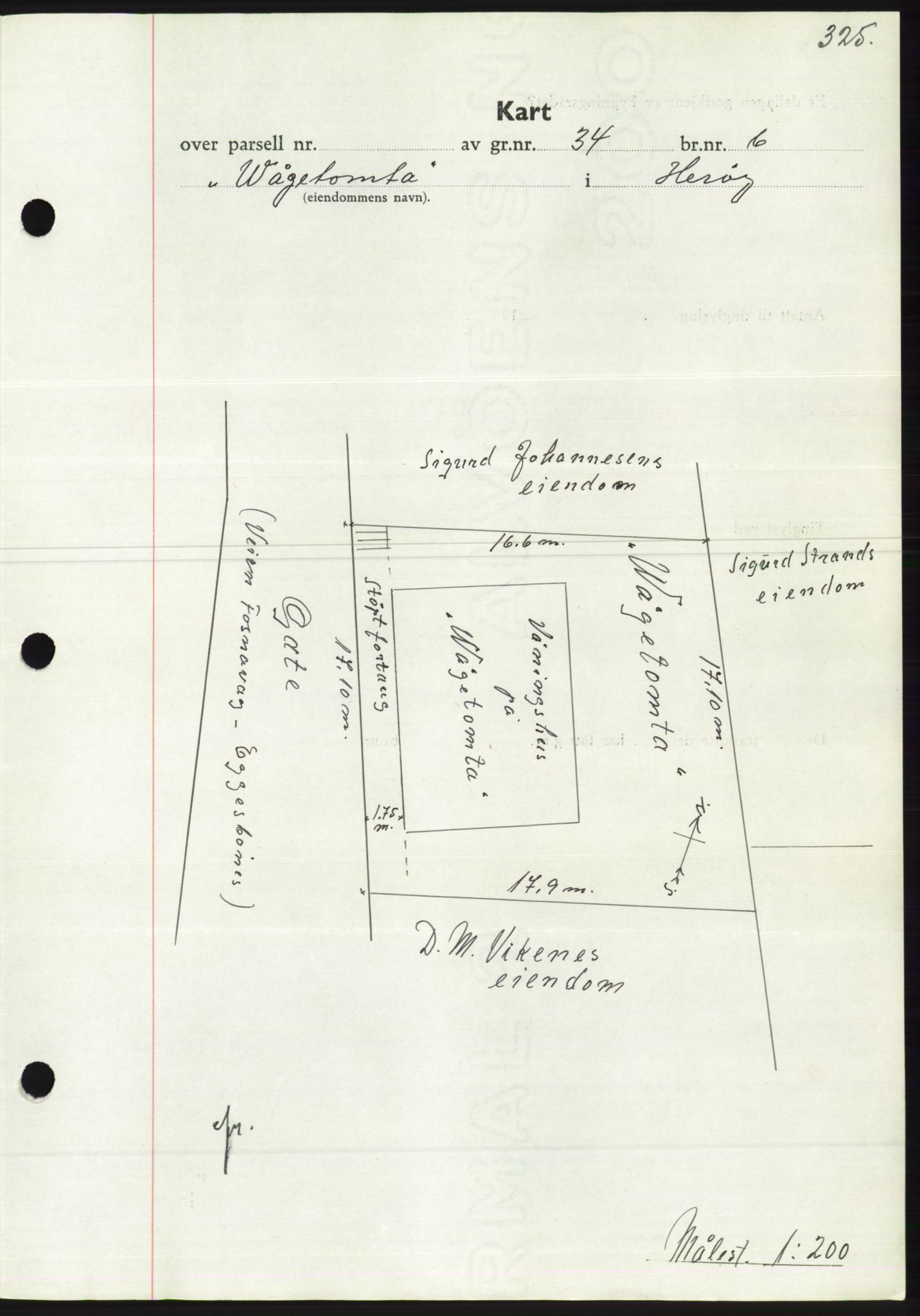 Søre Sunnmøre sorenskriveri, AV/SAT-A-4122/1/2/2C/L0067: Mortgage book no. 61, 1938-1939, Diary no: : 287/1939