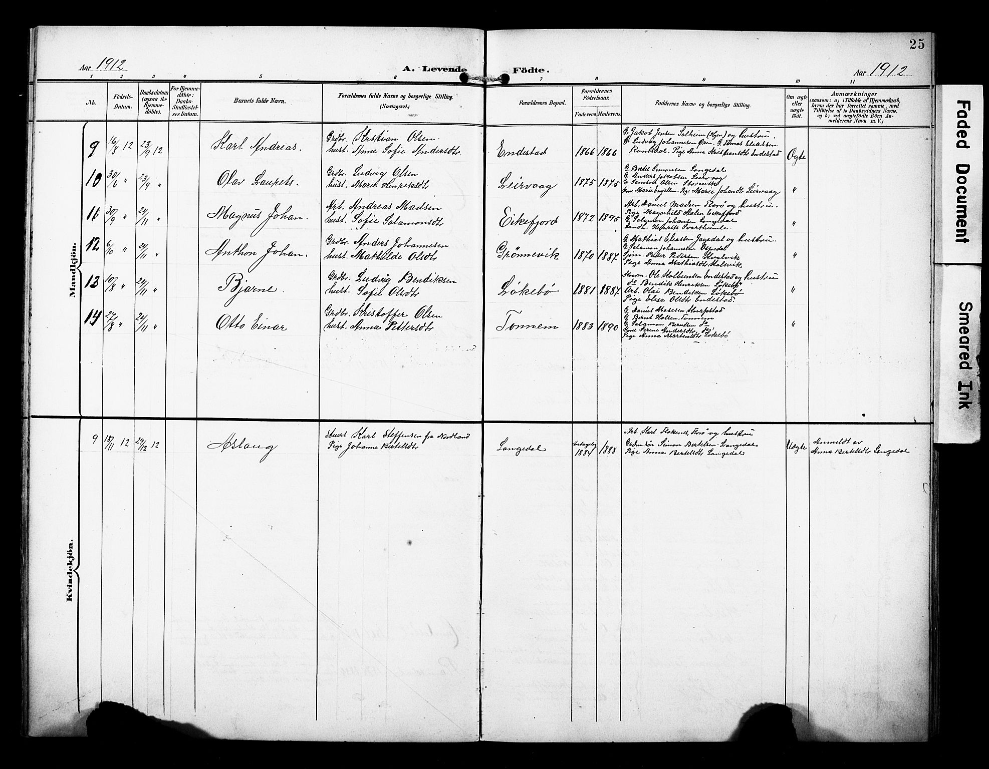 Kinn sokneprestembete, AV/SAB-A-80801/H/Hab/Habe/L0002: Parish register (copy) no. E 2, 1900-1926, p. 25