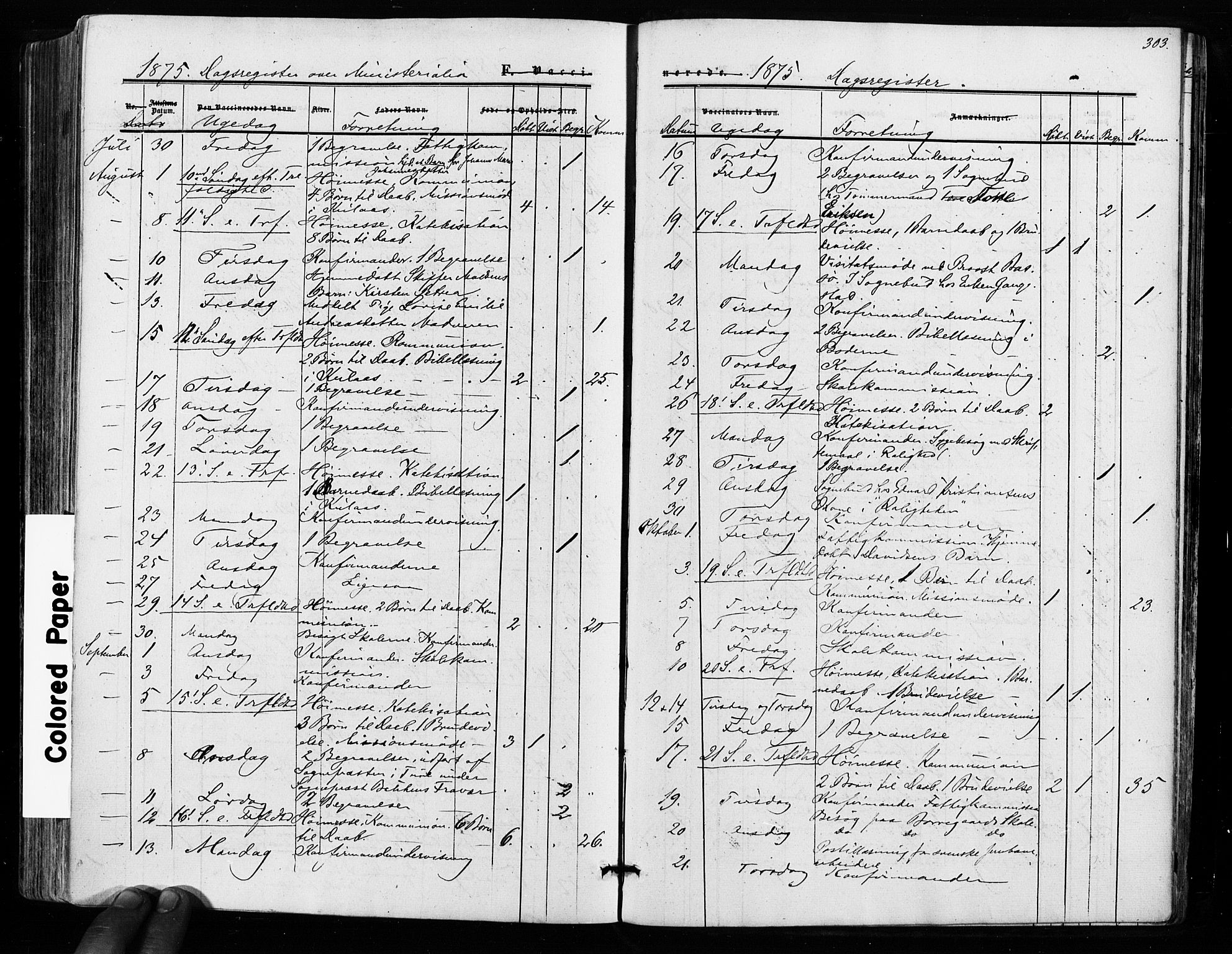 Sarpsborg prestekontor Kirkebøker, AV/SAO-A-2006/F/Fa/L0002: Parish register (official) no. 2, 1869-1877, p. 303