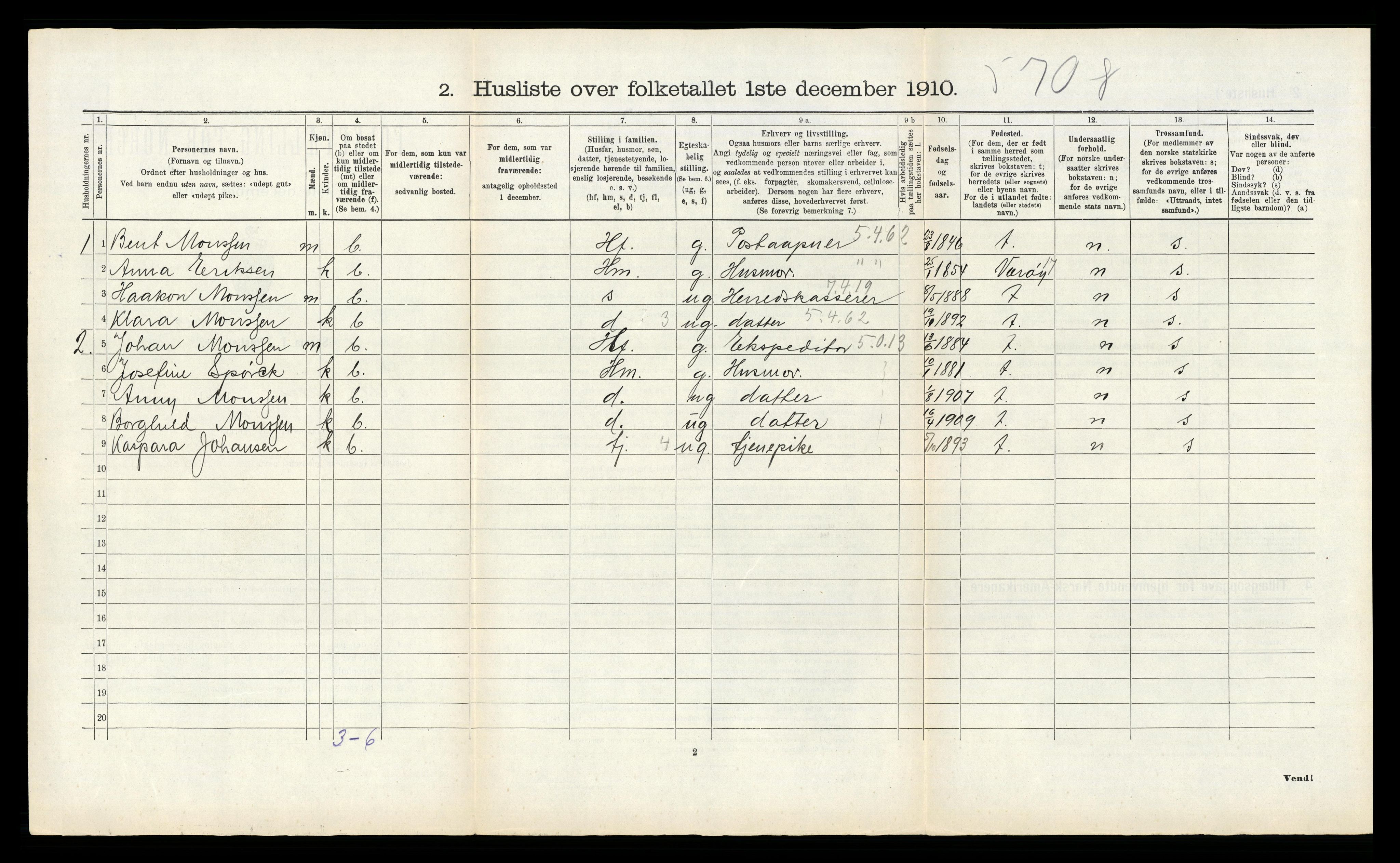 RA, 1910 census for Saltdal, 1910, p. 272