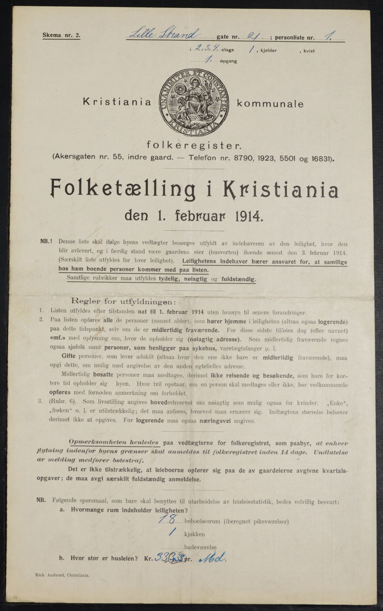 OBA, Municipal Census 1914 for Kristiania, 1914, p. 57523