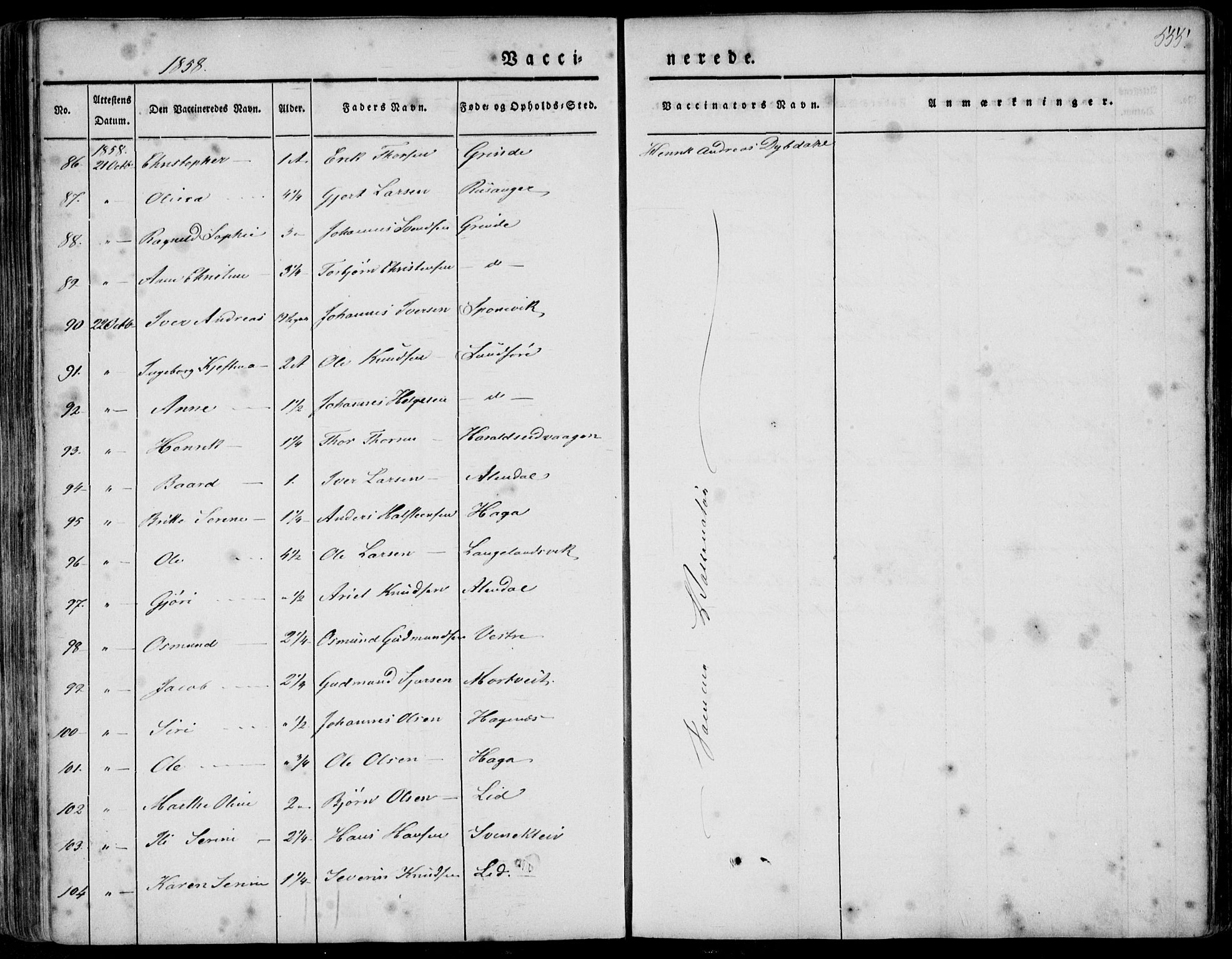 Skjold sokneprestkontor, AV/SAST-A-101847/H/Ha/Haa/L0006: Parish register (official) no. A 6.2, 1835-1858, p. 555