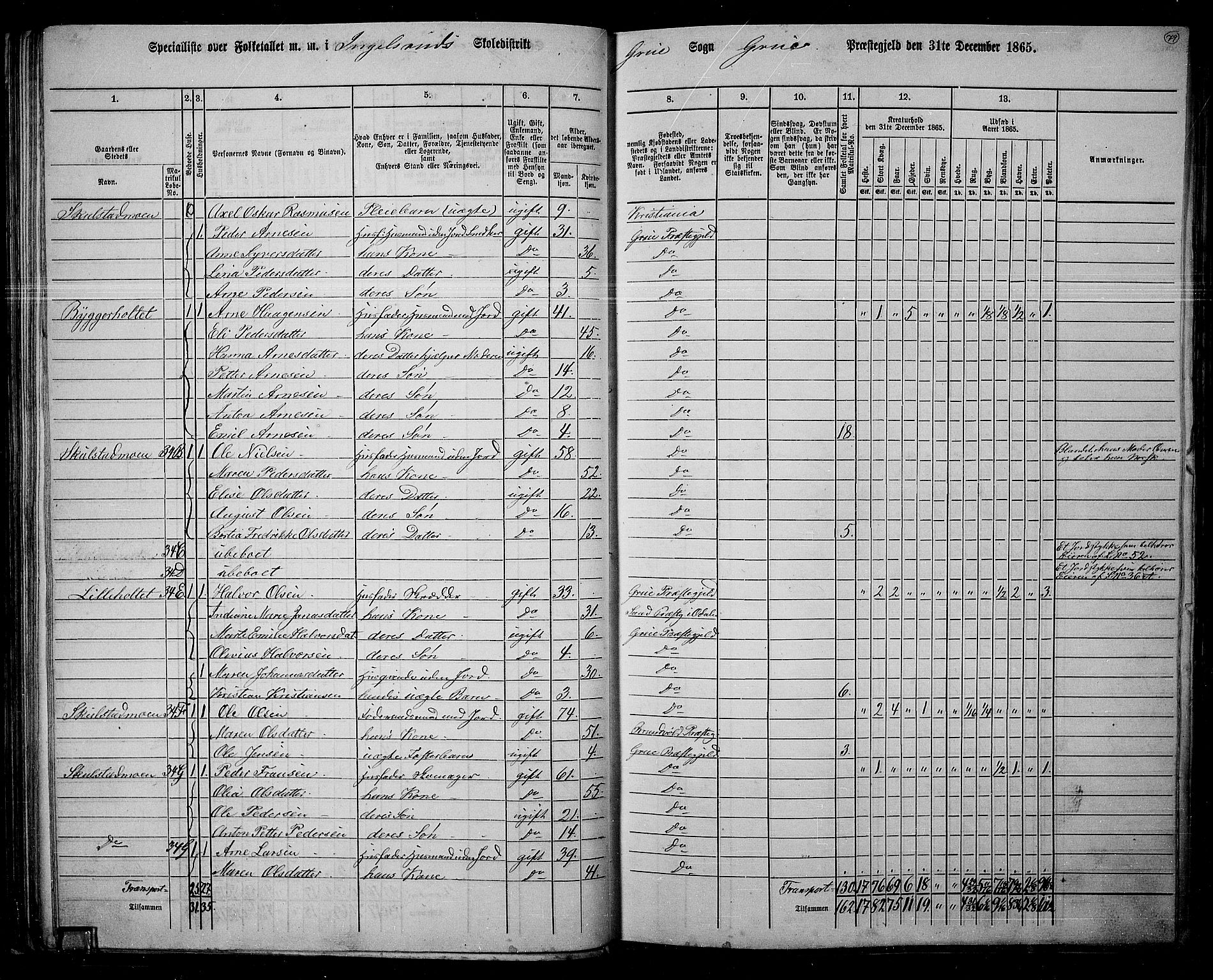 RA, 1865 census for Grue, 1865, p. 69