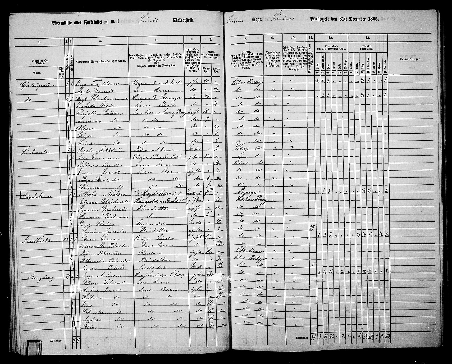 RA, 1865 census for Løten, 1865, p. 34