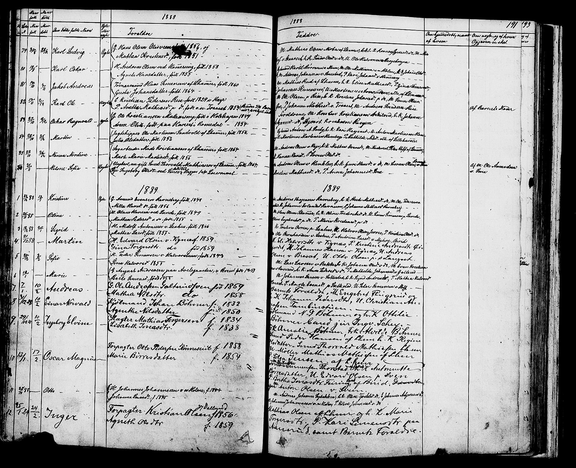 Fåberg prestekontor, SAH/PREST-086/H/Ha/Hab/L0007: Parish register (copy) no. 7, 1856-1891, p. 190-191