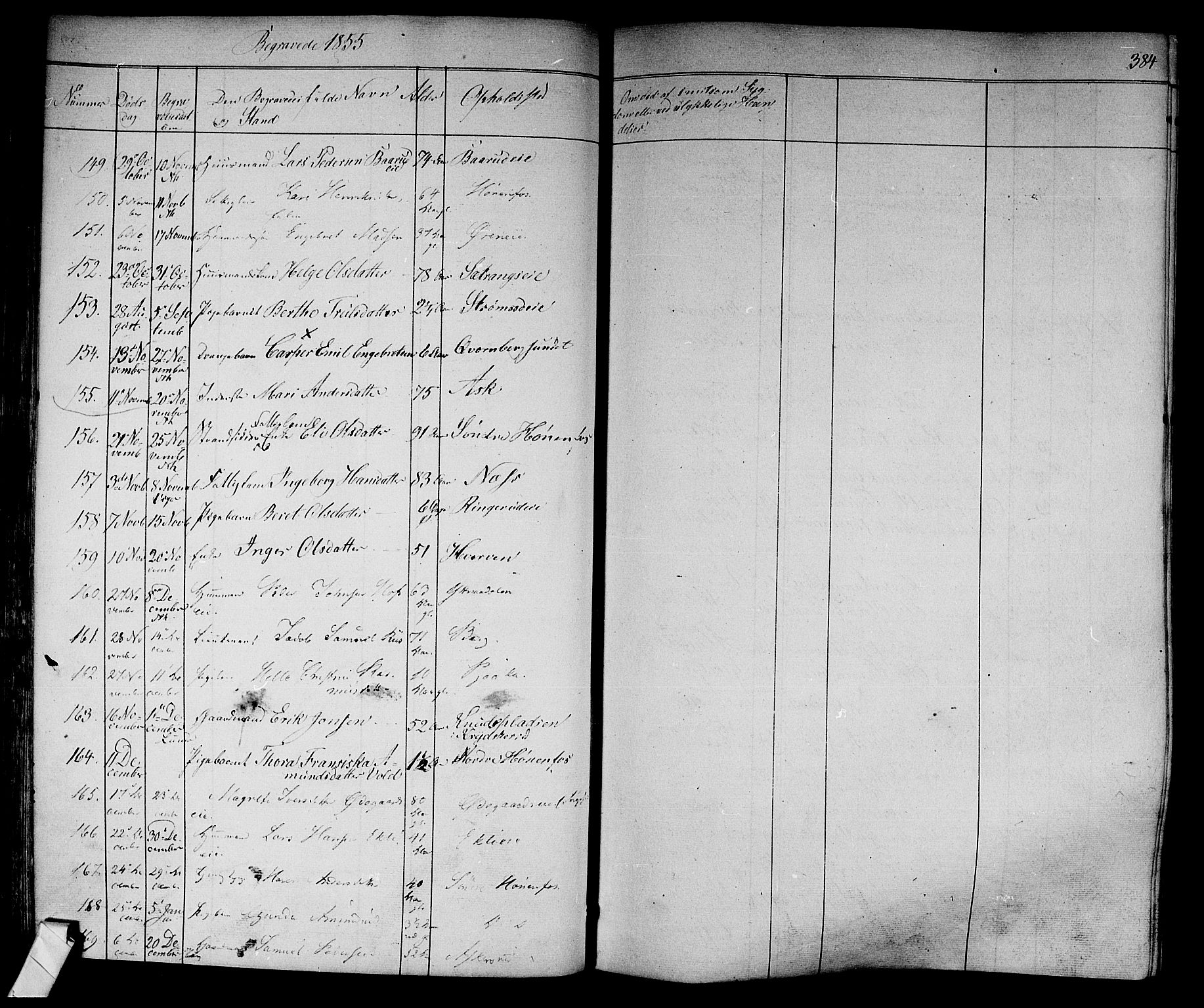 Norderhov kirkebøker, AV/SAKO-A-237/F/Fa/L0011: Parish register (official) no. 11, 1847-1856, p. 384