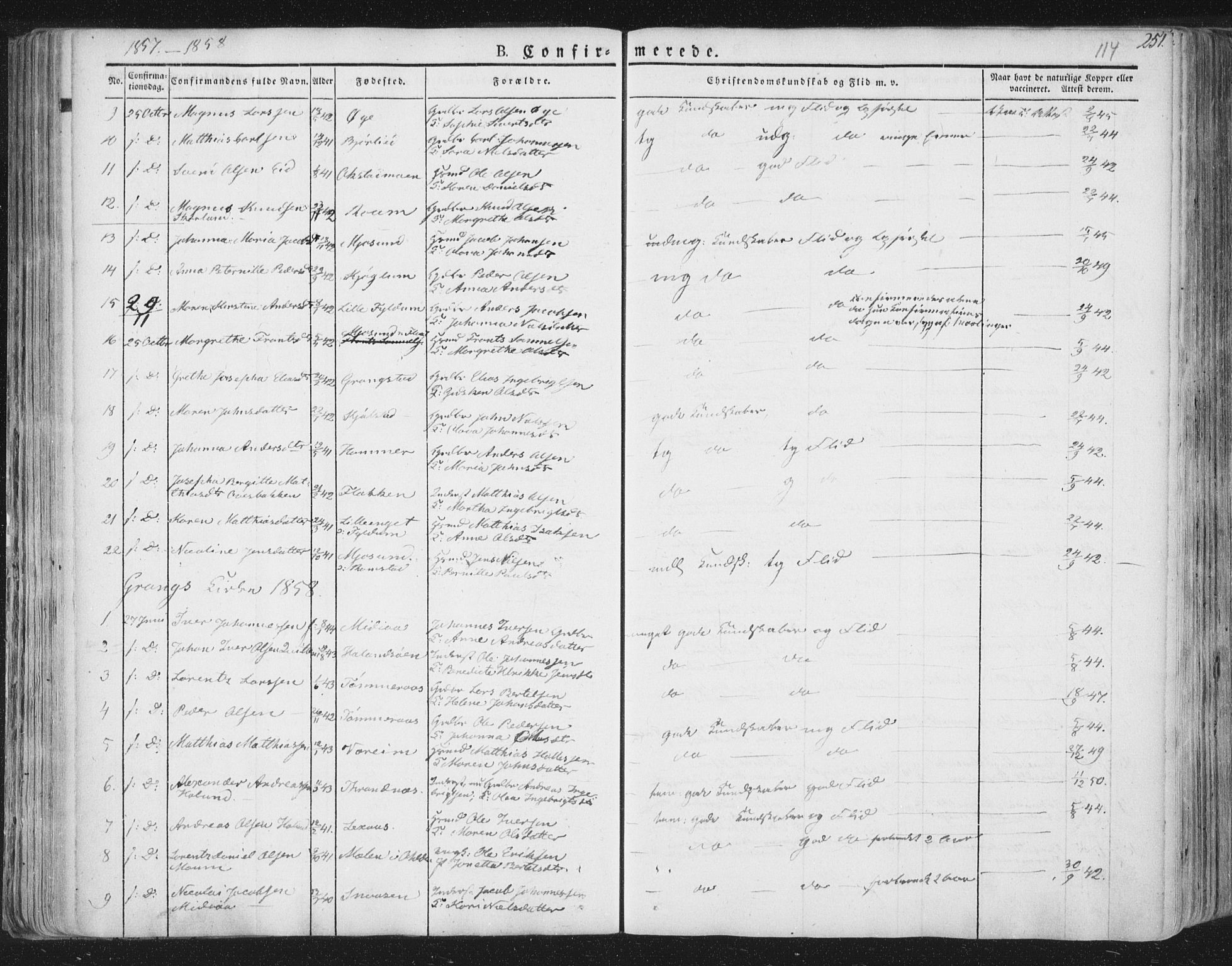 Ministerialprotokoller, klokkerbøker og fødselsregistre - Nord-Trøndelag, SAT/A-1458/758/L0513: Parish register (official) no. 758A02 /1, 1839-1868, p. 114