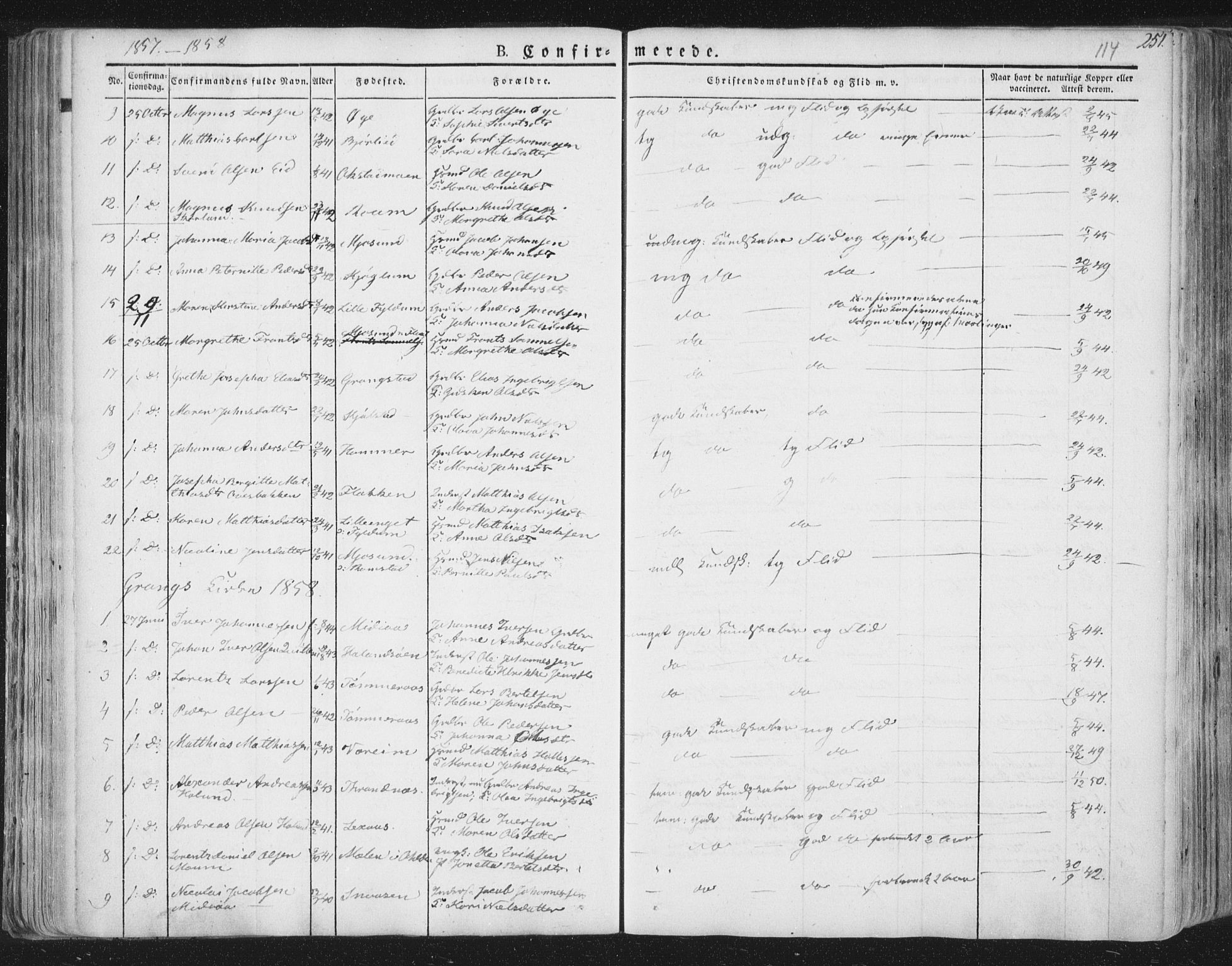 Ministerialprotokoller, klokkerbøker og fødselsregistre - Nord-Trøndelag, AV/SAT-A-1458/758/L0513: Parish register (official) no. 758A02 /1, 1839-1868, p. 114