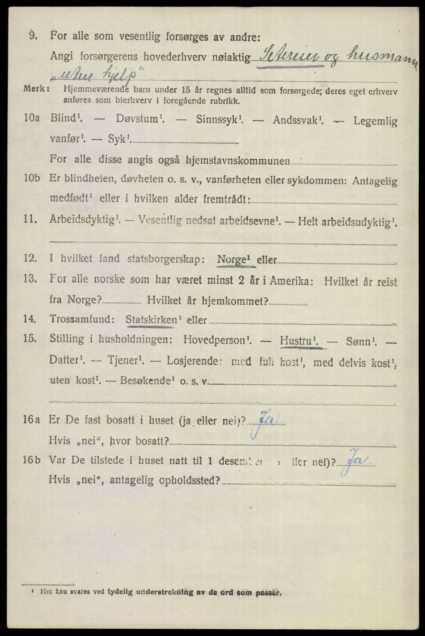 SAKO, 1920 census for Gol, 1920, p. 1209