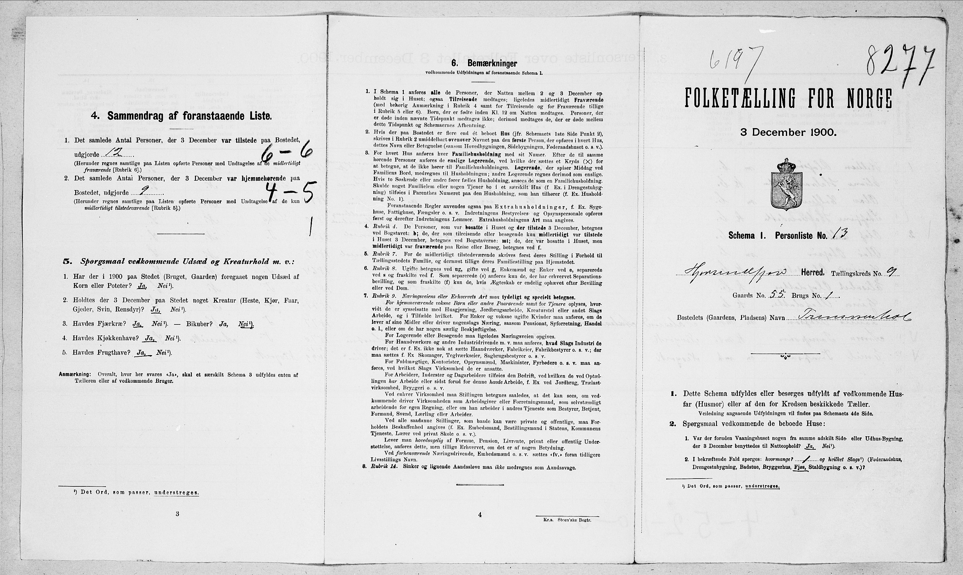 SAT, 1900 census for Hjørundfjord, 1900, p. 48