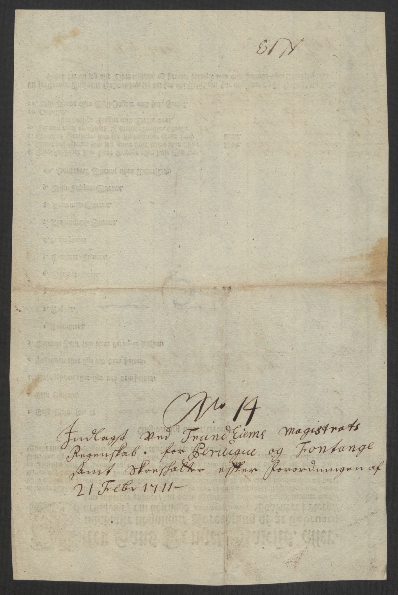 Rentekammeret inntil 1814, Reviderte regnskaper, Byregnskaper, AV/RA-EA-4066/R/Rs/L0507: [S3] Kontribusjonsregnskap, 1699-1711, p. 516