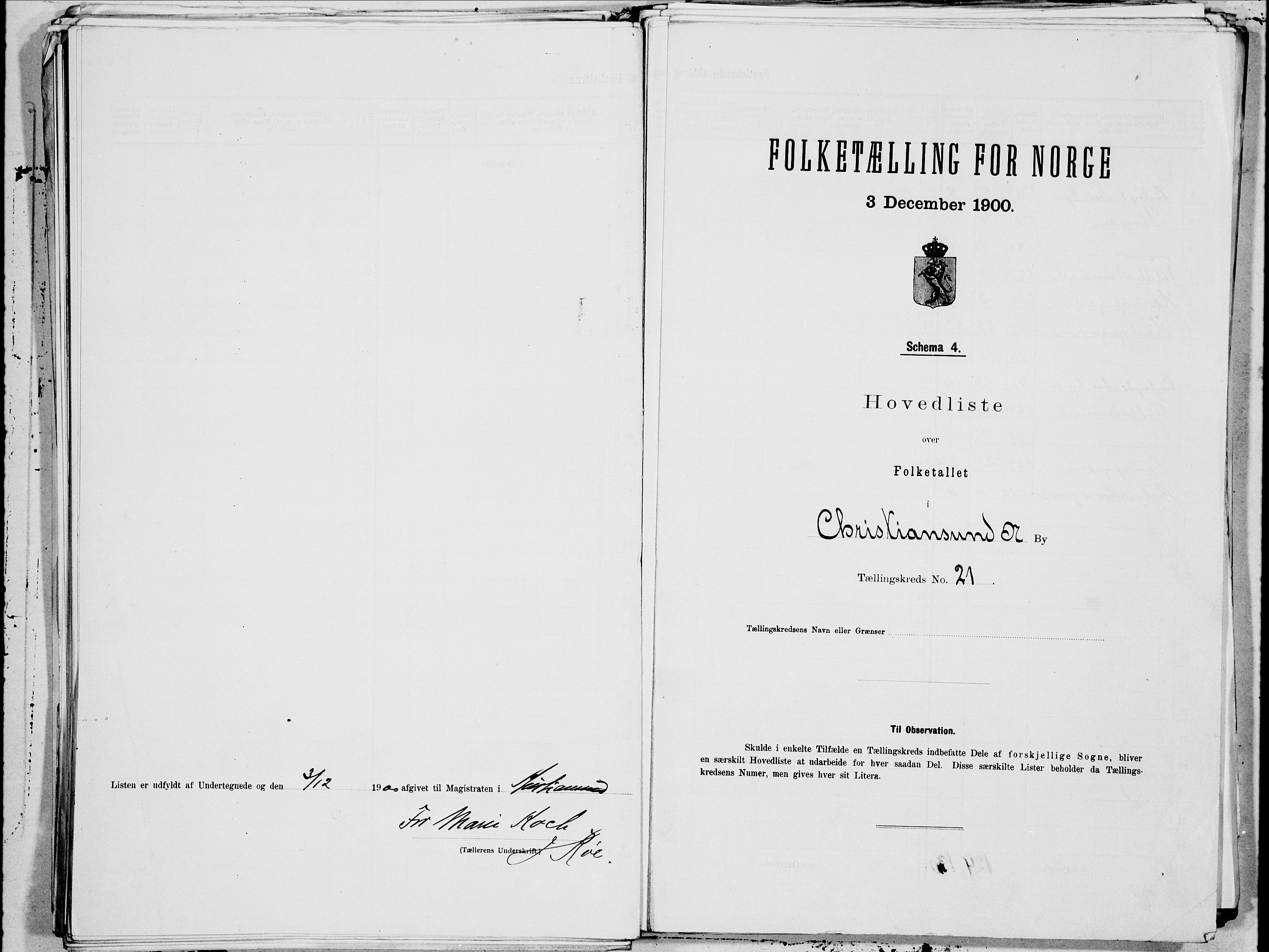 SAT, 1900 census for Kristiansund, 1900, p. 42