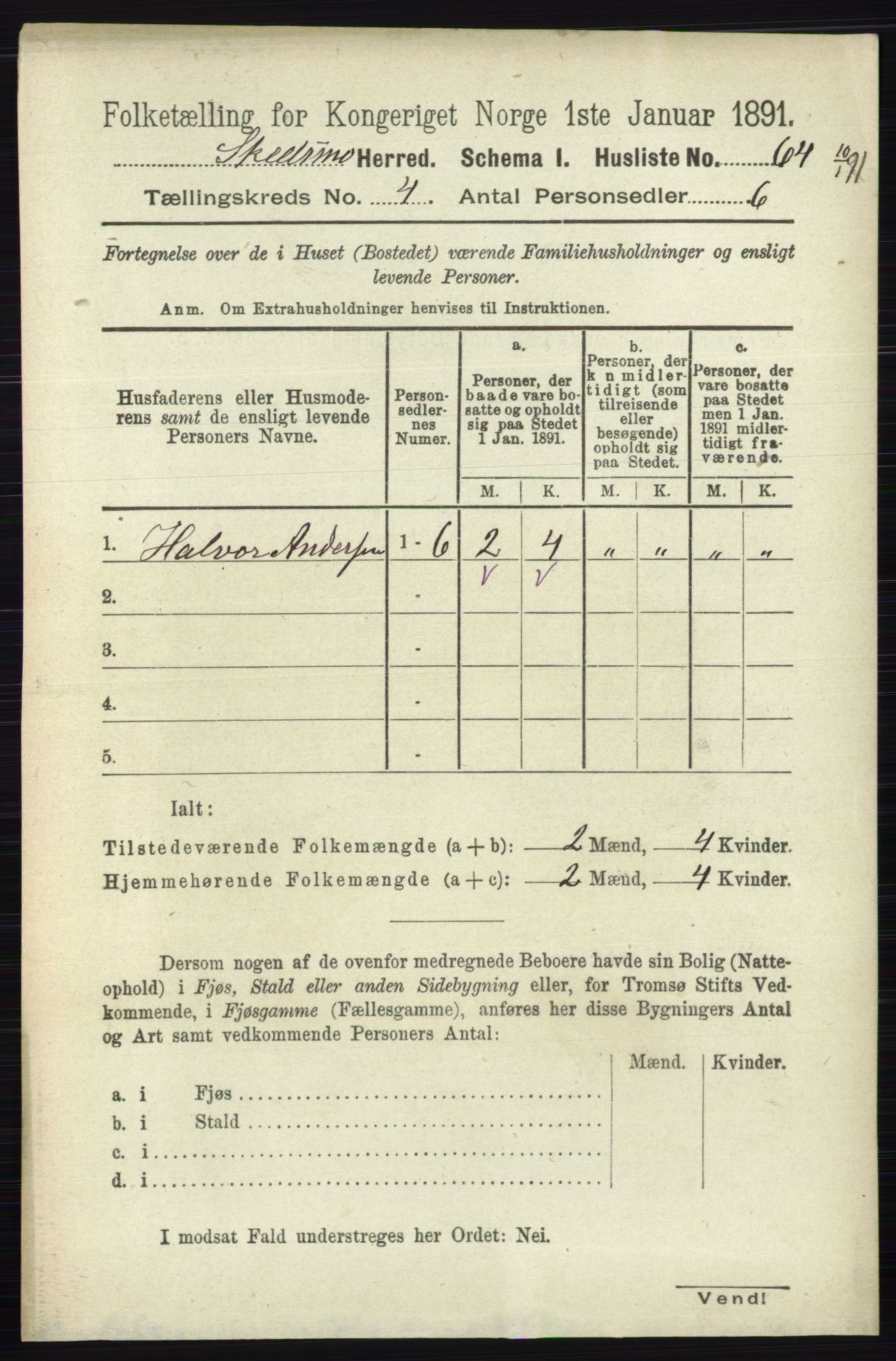 RA, 1891 census for 0231 Skedsmo, 1891, p. 1822