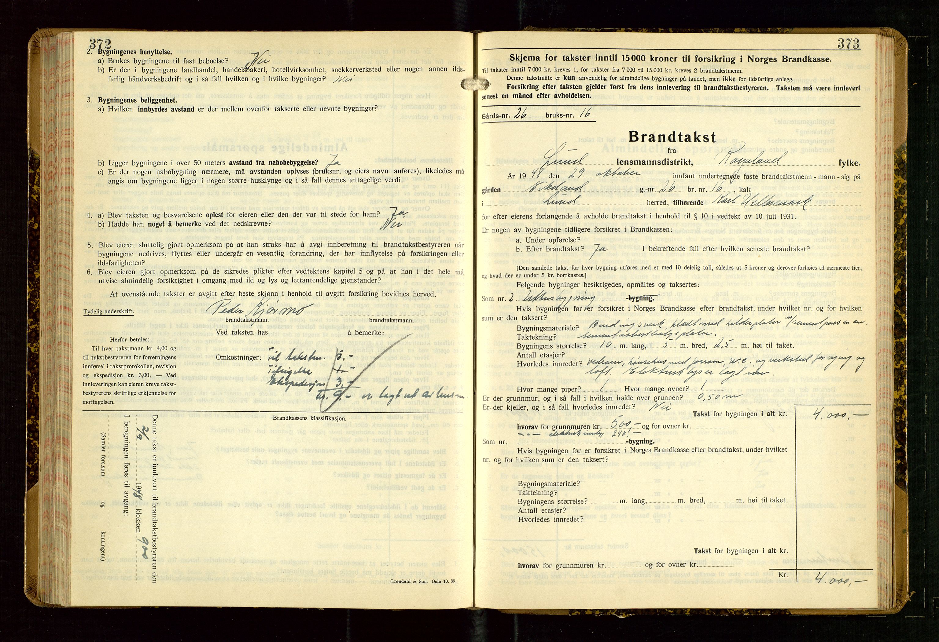 Lund lensmannskontor, AV/SAST-A-100303/Gob/L0006: "Brandtakstprotokoll", 1938-1951, p. 372-373