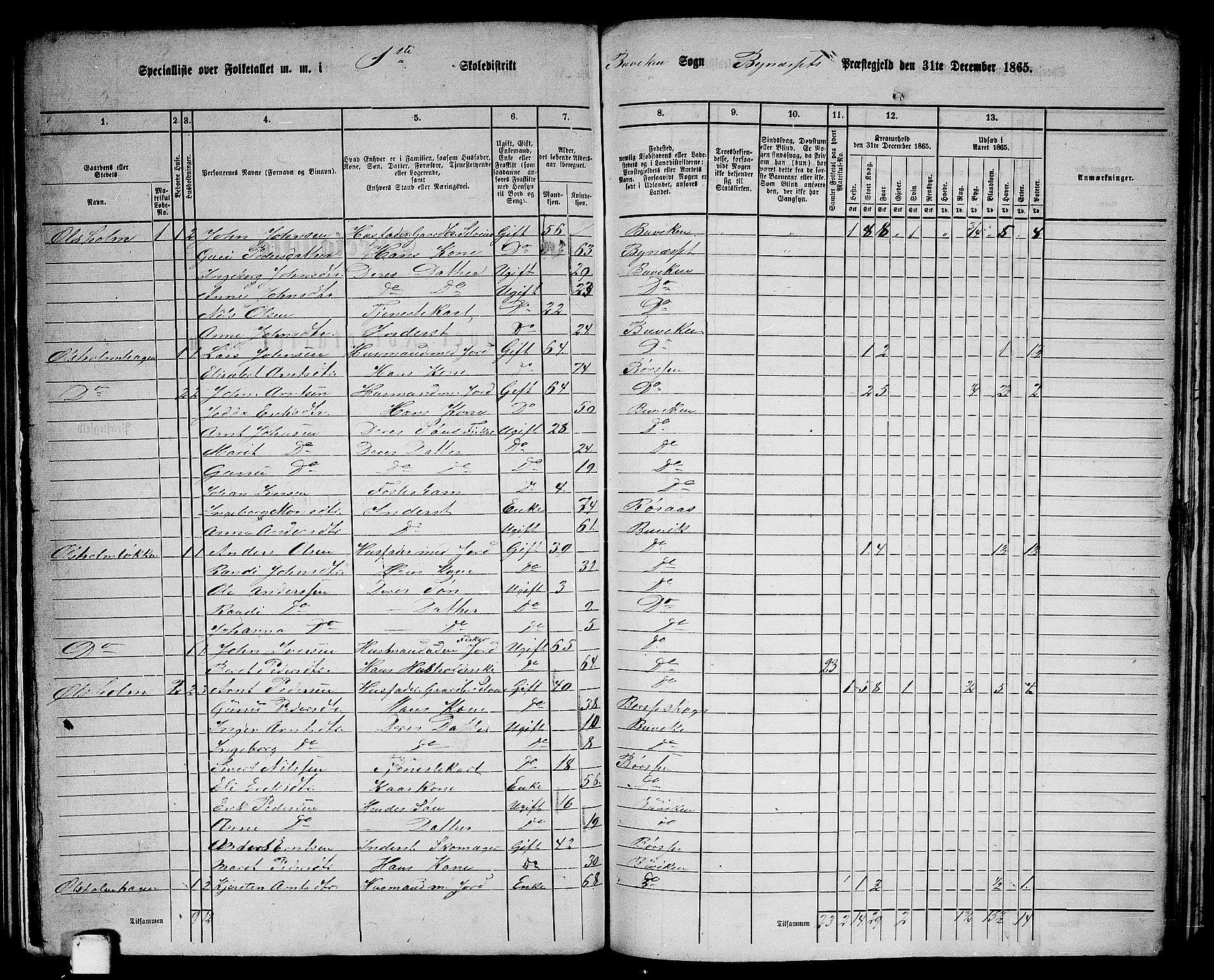 RA, 1865 census for Byneset, 1865, p. 21