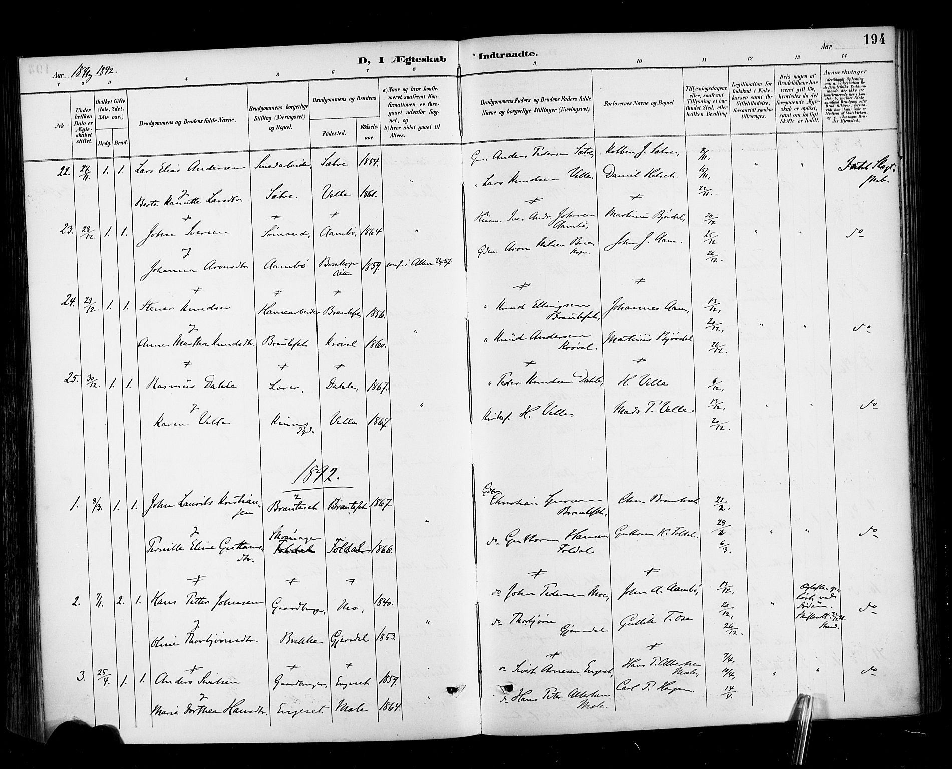 Ministerialprotokoller, klokkerbøker og fødselsregistre - Møre og Romsdal, AV/SAT-A-1454/513/L0177: Parish register (official) no. 513A04, 1890-1906, p. 194