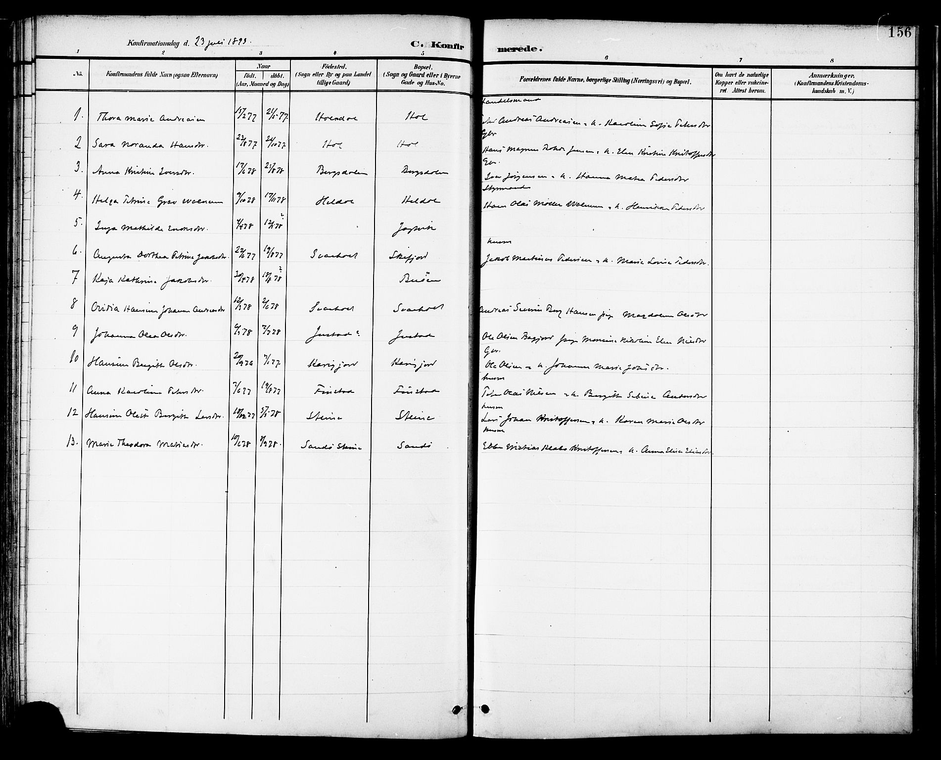 Ministerialprotokoller, klokkerbøker og fødselsregistre - Nordland, AV/SAT-A-1459/882/L1179: Parish register (official) no. 882A01, 1886-1898, p. 156