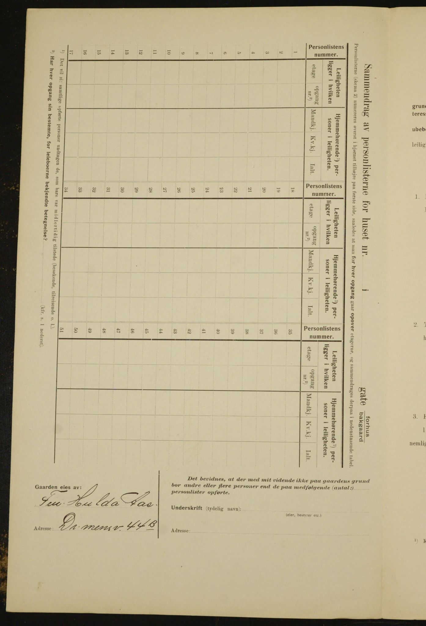 OBA, Municipal Census 1910 for Kristiania, 1910, p. 97753