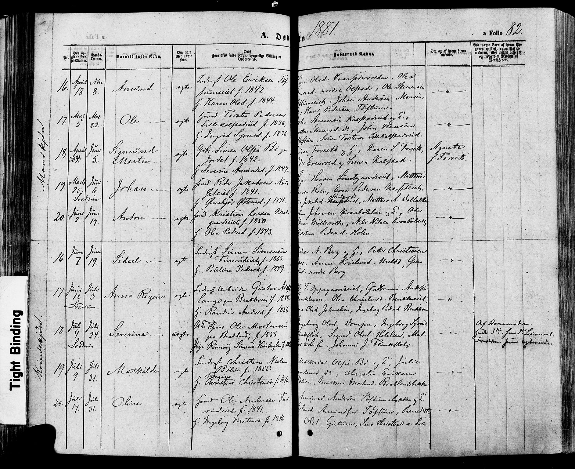 Gausdal prestekontor, AV/SAH-PREST-090/H/Ha/Haa/L0010: Parish register (official) no. 10, 1867-1886, p. 82