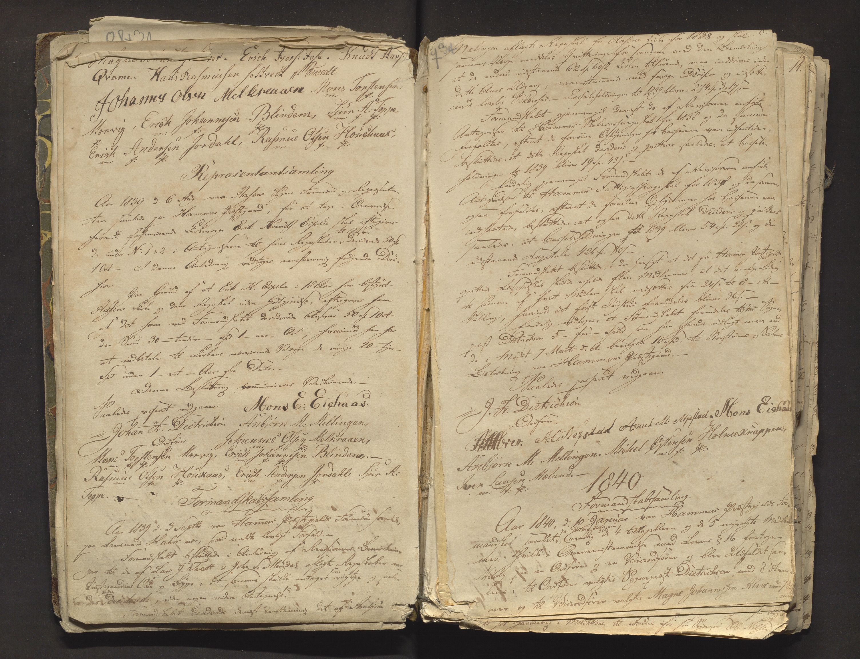 Hamre kommune. Formannskapet, IKAH/1254-021/A/Aa/L0001: Møtebok for formannskap, heradsstyre og soknestyra i Hamre, Åsane, Alversund og Meland, 1838-1857