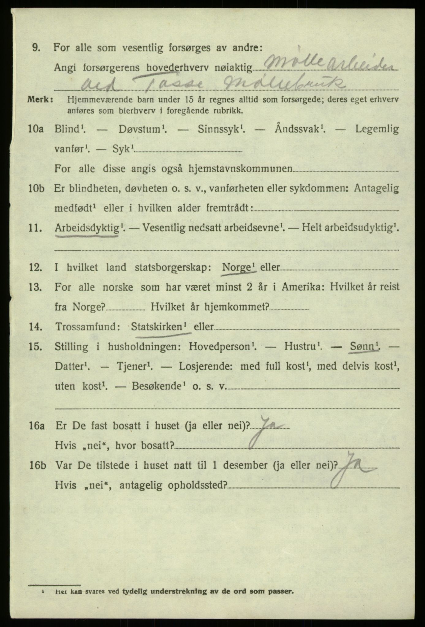 SAB, 1920 census for Hosanger, 1920, p. 4232