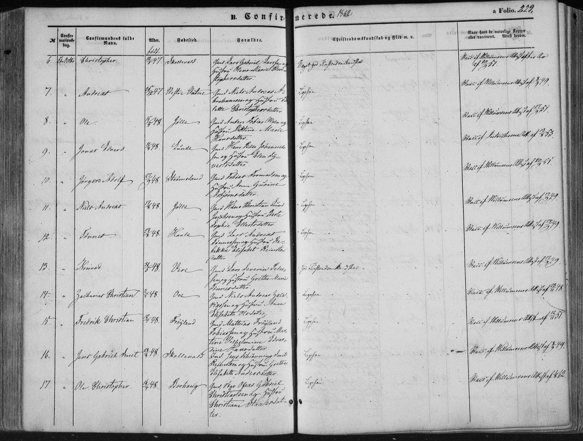 Lista sokneprestkontor, AV/SAK-1111-0027/F/Fa/L0011: Parish register (official) no. A 11, 1861-1878, p. 229