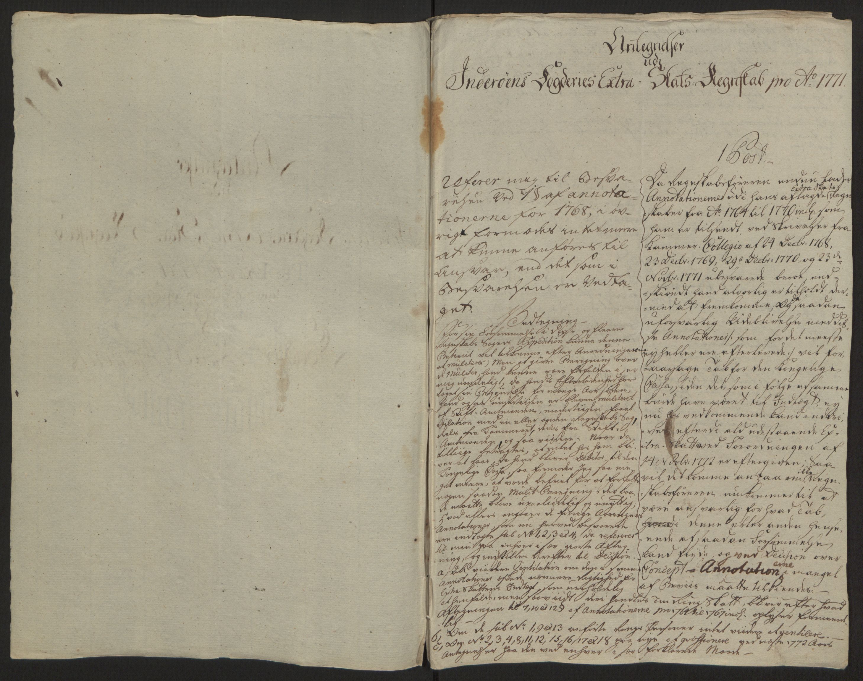 Rentekammeret inntil 1814, Reviderte regnskaper, Fogderegnskap, RA/EA-4092/R63/L4420: Ekstraskatten Inderøy, 1762-1772, p. 592