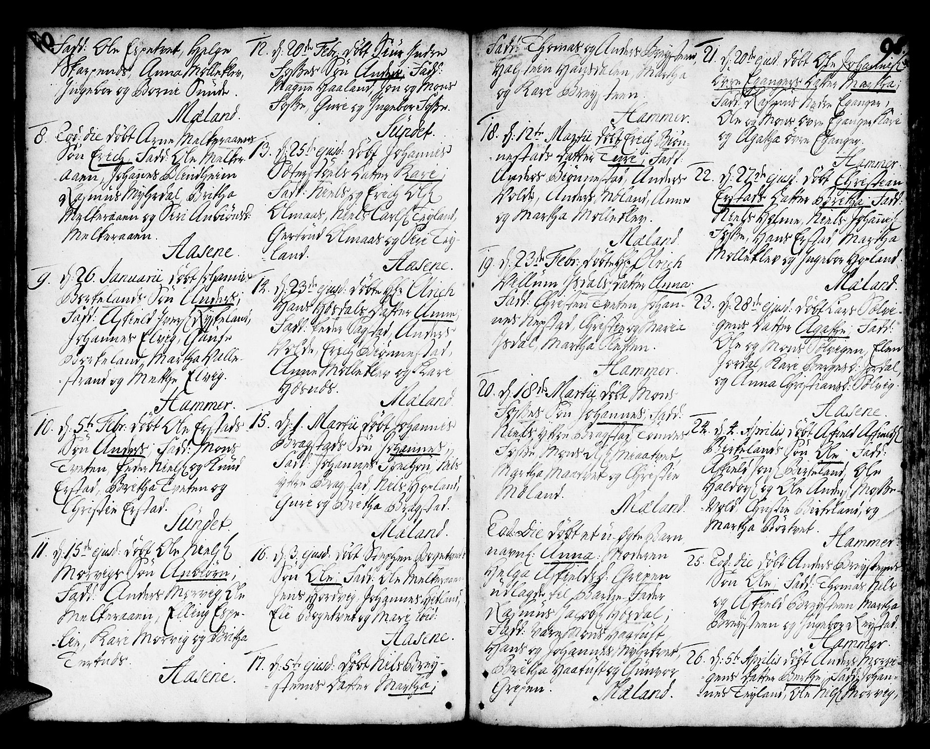 Hamre sokneprestembete, AV/SAB-A-75501/H/Ha/Haa/Haaa/L0006: Parish register (official) no. A 6, 1750-1761, p. 98