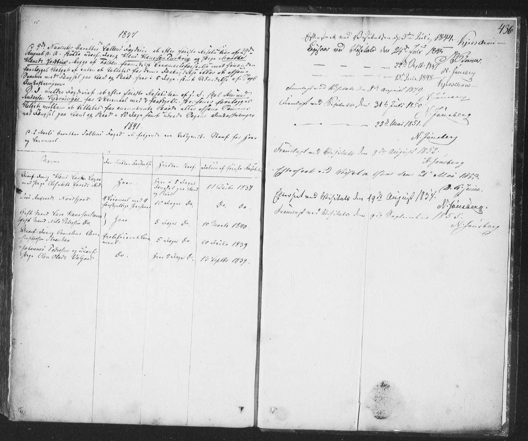 Ministerialprotokoller, klokkerbøker og fødselsregistre - Nordland, SAT/A-1459/853/L0769: Parish register (official) no. 853A08, 1836-1856, p. 436