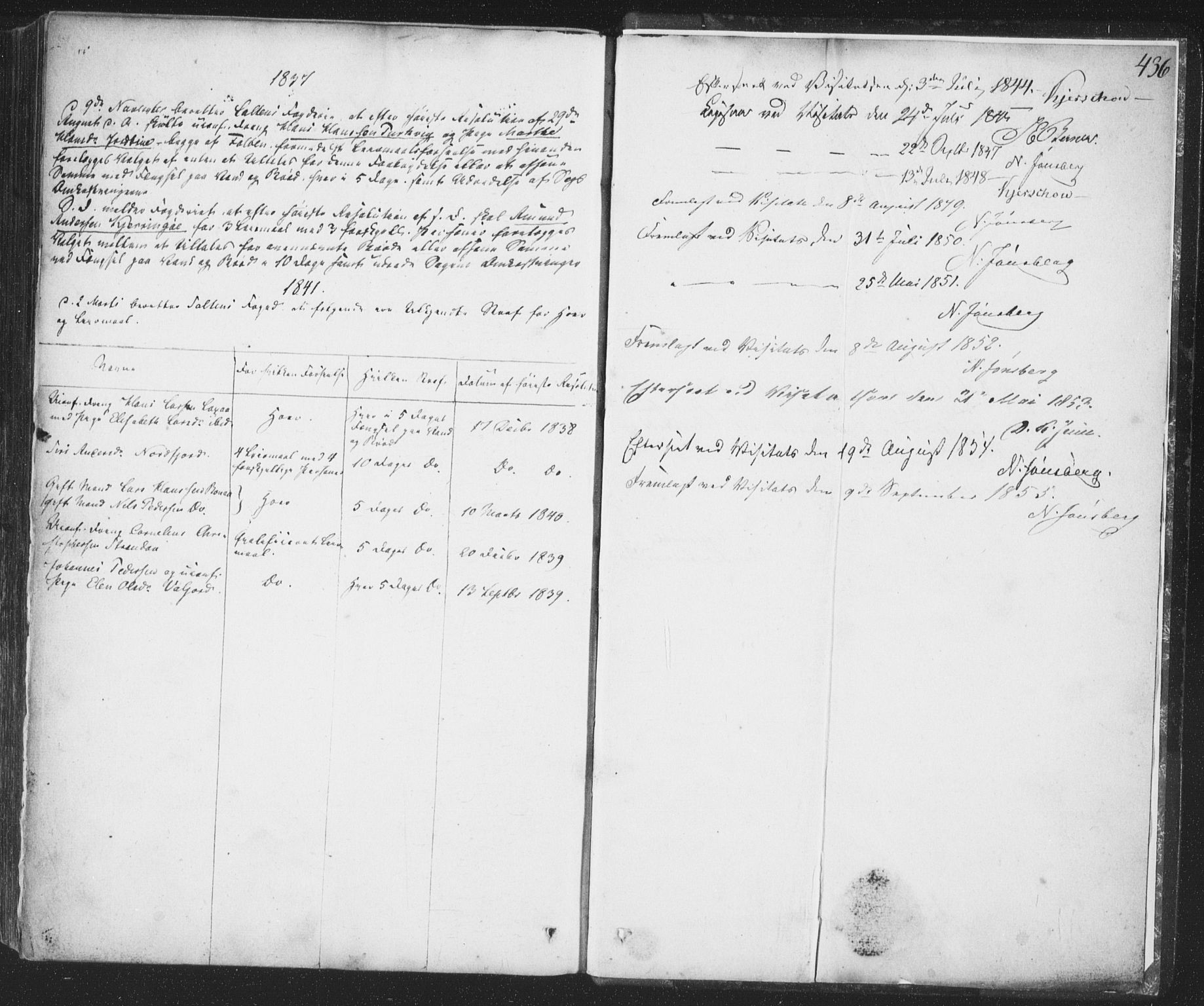 Ministerialprotokoller, klokkerbøker og fødselsregistre - Nordland, AV/SAT-A-1459/853/L0769: Parish register (official) no. 853A08, 1836-1856, p. 436