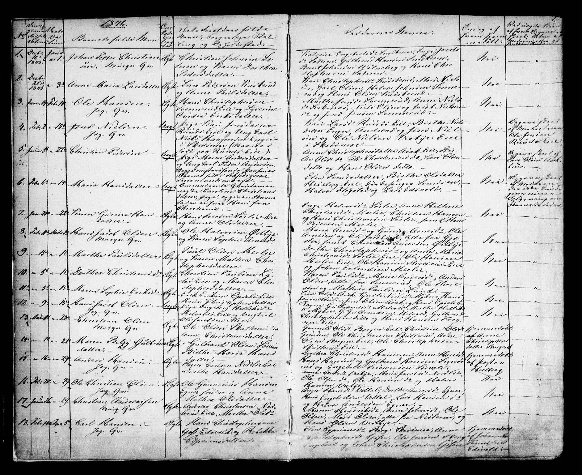 Sørum prestekontor Kirkebøker, SAO/A-10303/F/Fa/L0005: Parish register (official) no. I 5, 1846-1863, p. 1