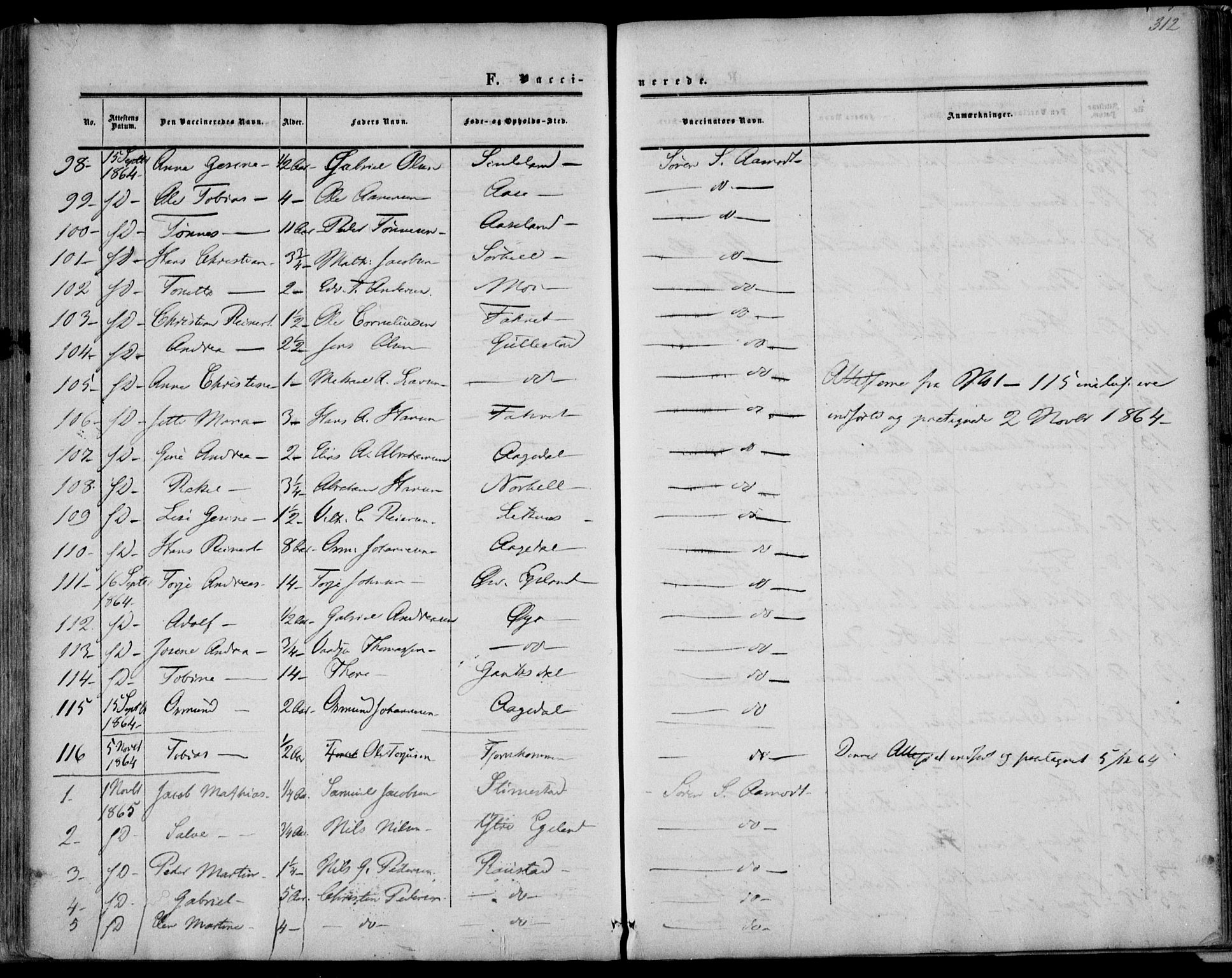 Kvinesdal sokneprestkontor, AV/SAK-1111-0026/F/Fa/Fab/L0006: Parish register (official) no. A 6, 1857-1869, p. 312