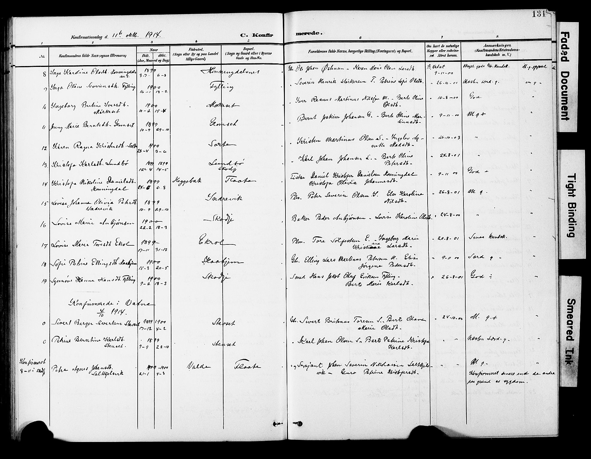 Ministerialprotokoller, klokkerbøker og fødselsregistre - Møre og Romsdal, SAT/A-1454/524/L0366: Parish register (copy) no. 524C07, 1900-1931, p. 131
