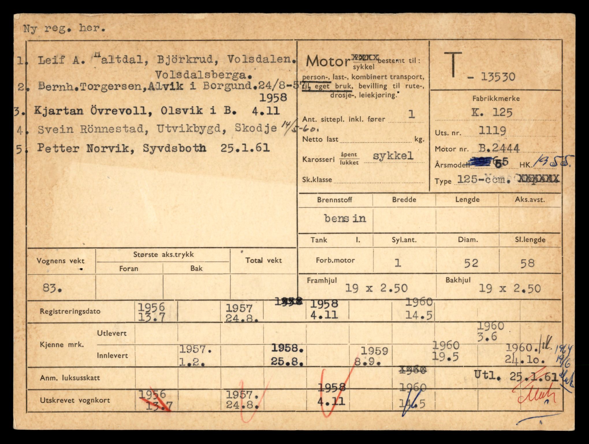 Møre og Romsdal vegkontor - Ålesund trafikkstasjon, SAT/A-4099/F/Fe/L0039: Registreringskort for kjøretøy T 13361 - T 13530, 1927-1998, p. 2989