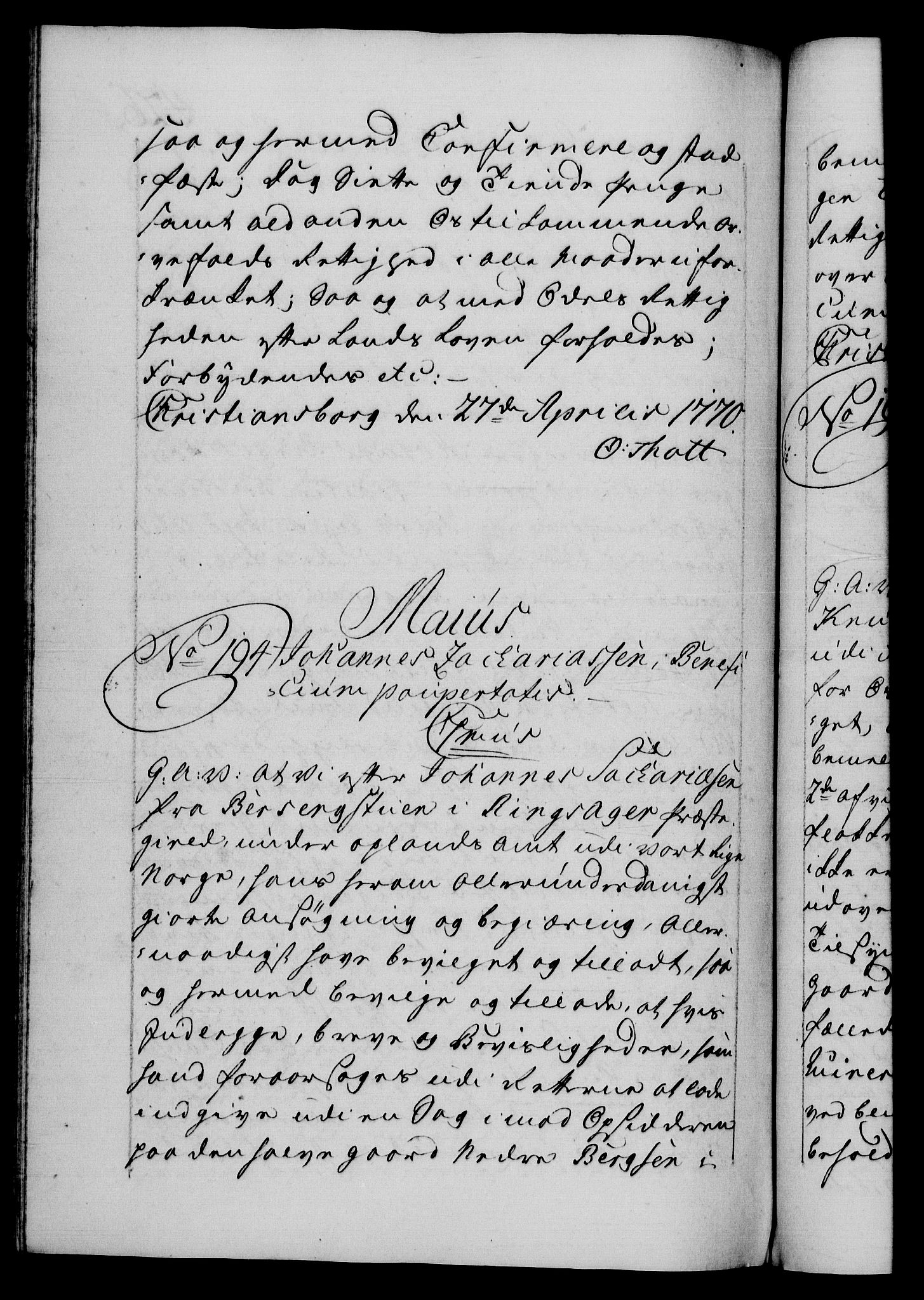 Danske Kanselli 1572-1799, AV/RA-EA-3023/F/Fc/Fca/Fcaa/L0044: Norske registre, 1769-1771, p. 426b