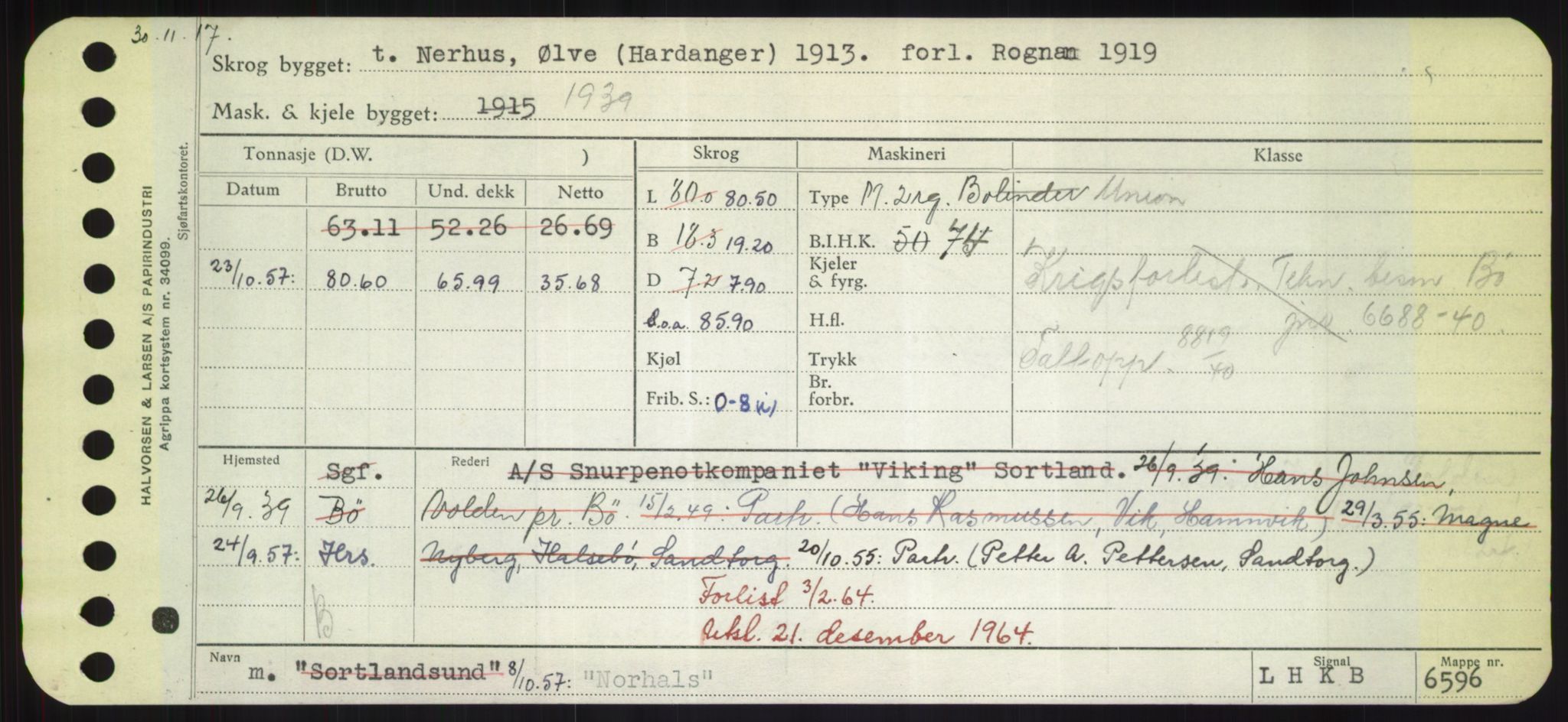 Sjøfartsdirektoratet med forløpere, Skipsmålingen, AV/RA-S-1627/H/Hd/L0026: Fartøy, N-Norhol, p. 651