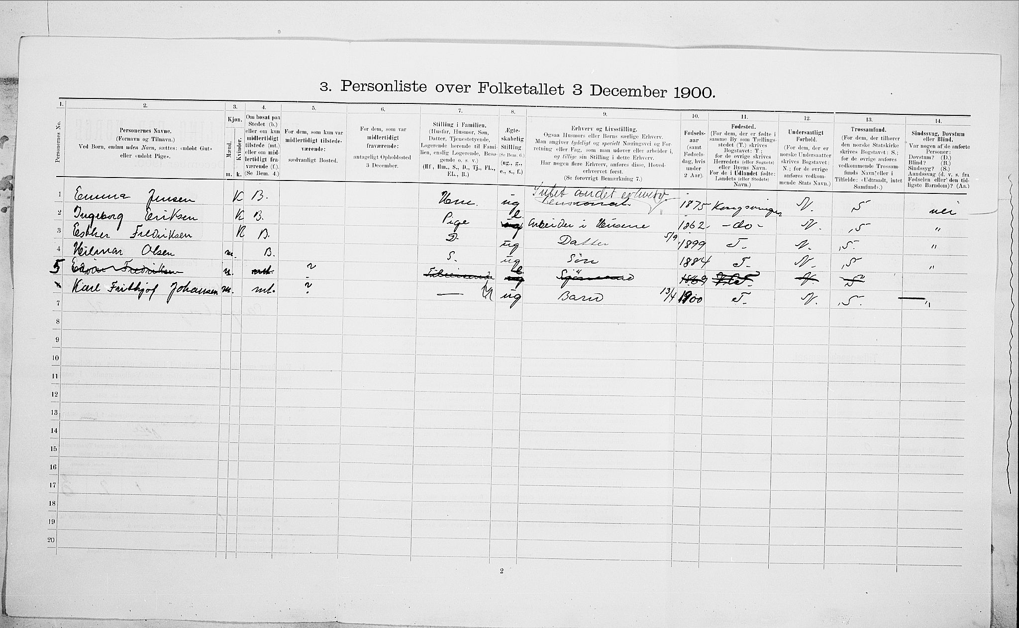 SAO, 1900 census for Kristiania, 1900, p. 79337