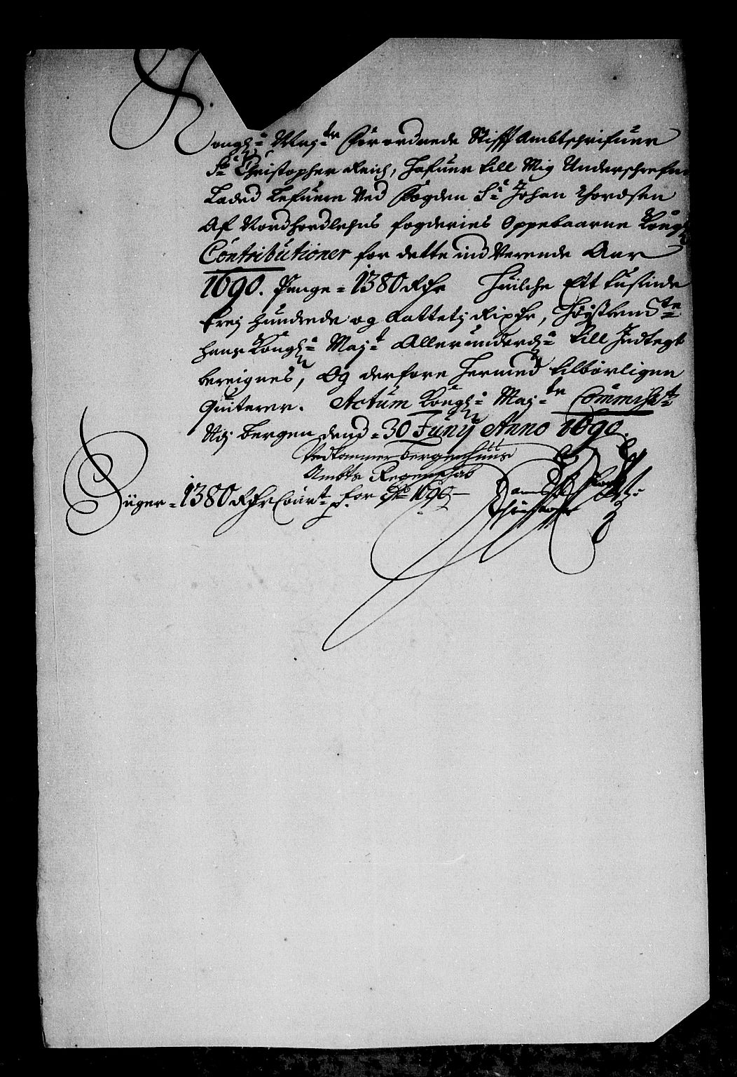 Rentekammeret inntil 1814, Reviderte regnskaper, Stiftamtstueregnskaper, Bergen stiftamt, AV/RA-EA-6043/R/Rc/L0094: Bergen stiftamt, 1690