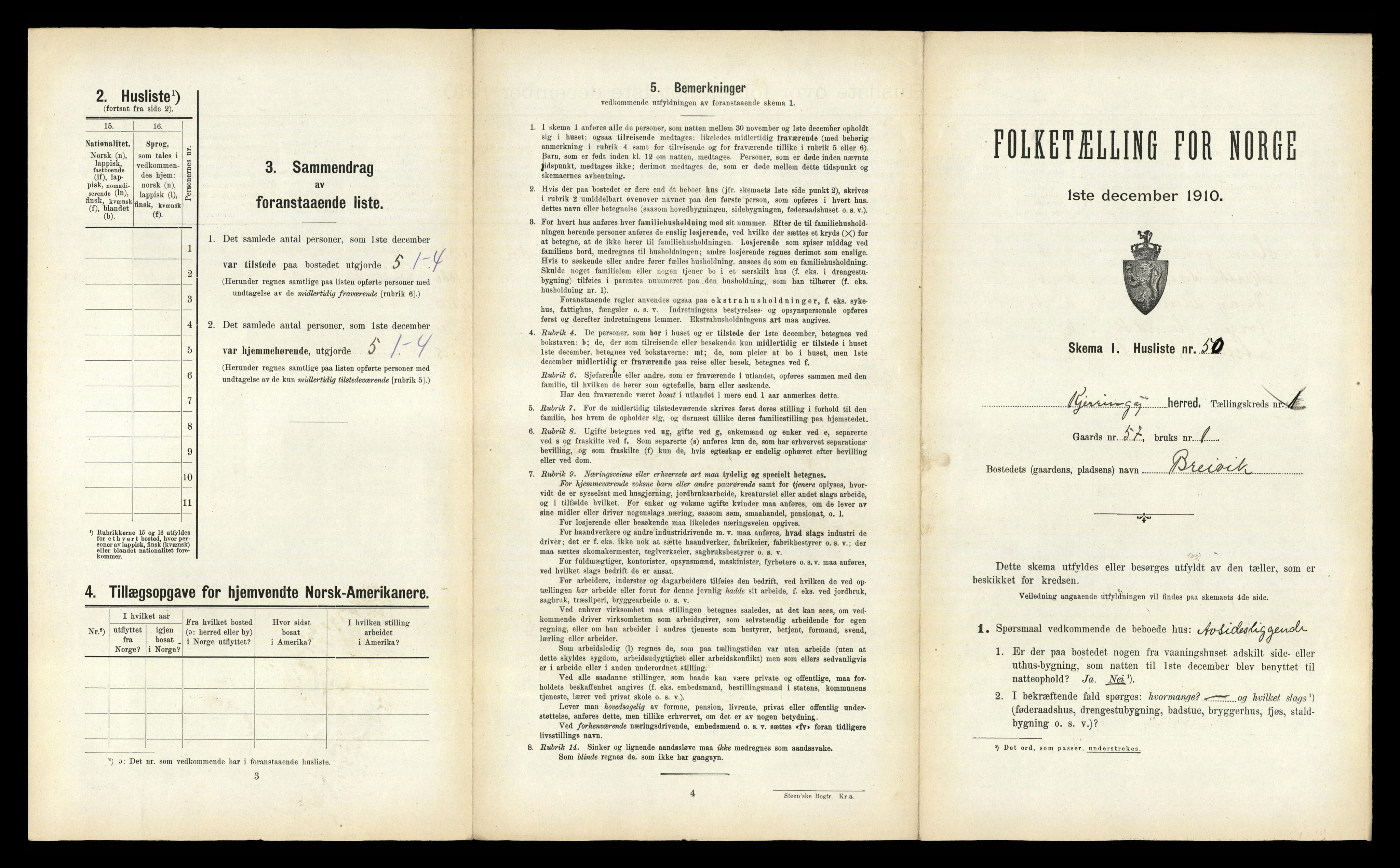 RA, 1910 census for Kjerringøy, 1910, p. 119