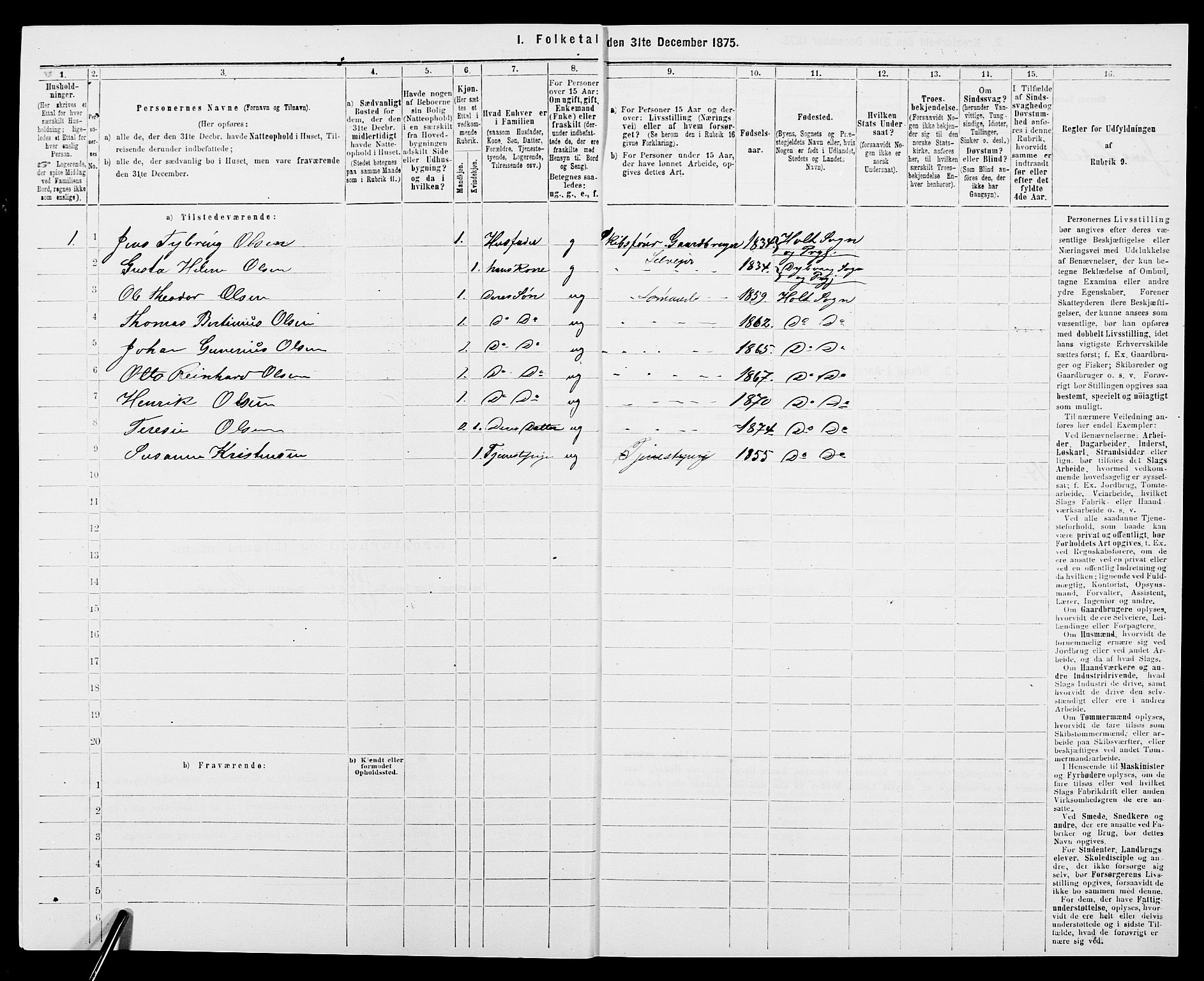 SAK, 1875 census for 0914L Holt/Holt, 1875, p. 1490