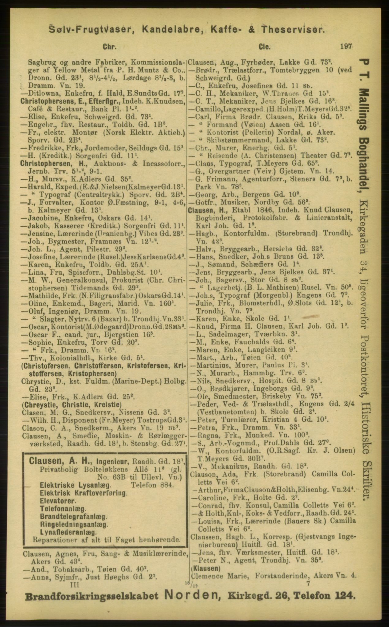 Kristiania/Oslo adressebok, PUBL/-, 1898, p. 197