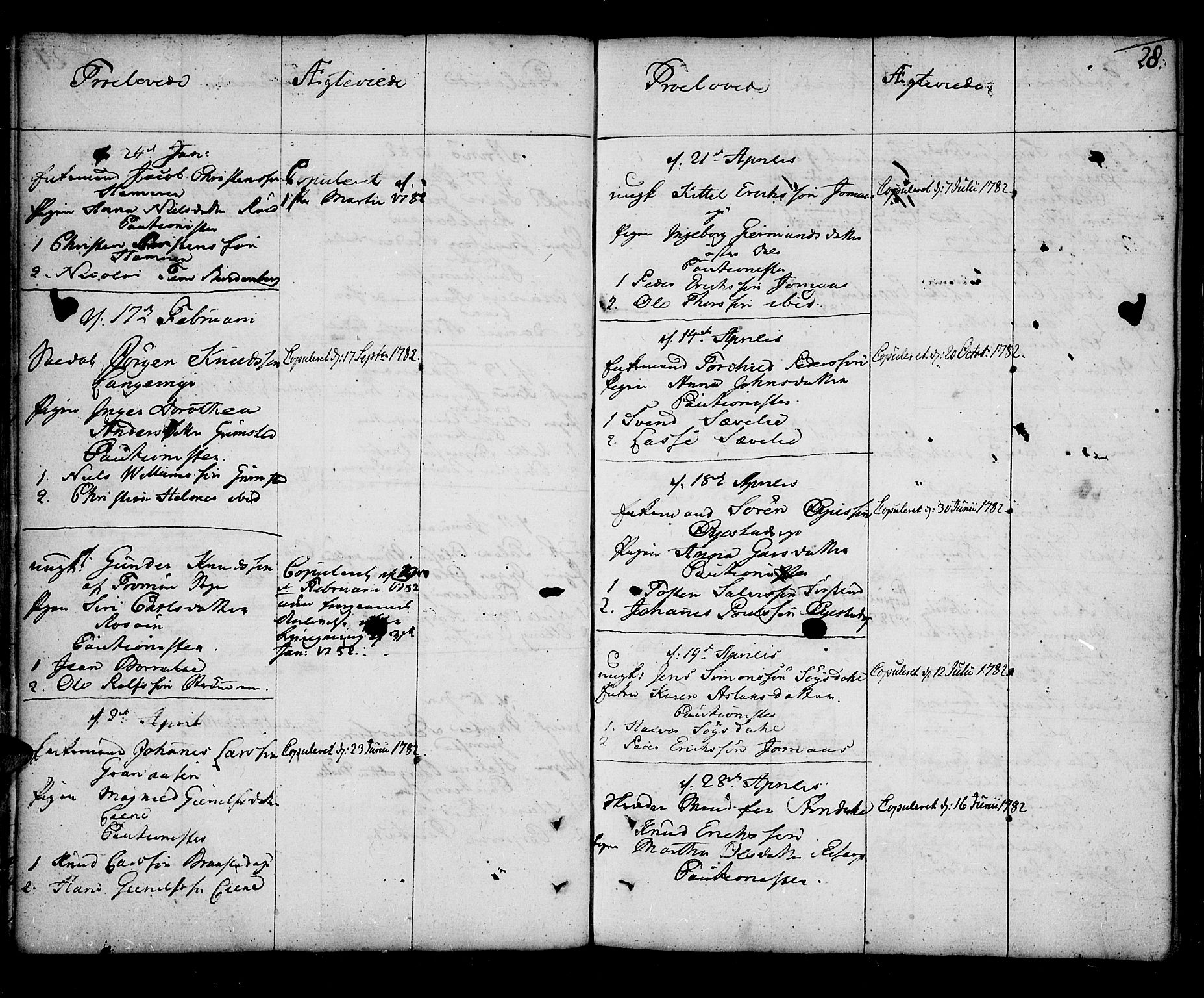 Øyestad sokneprestkontor, AV/SAK-1111-0049/F/Fa/L0009: Parish register (official) no. A 9, 1778-1808, p. 28