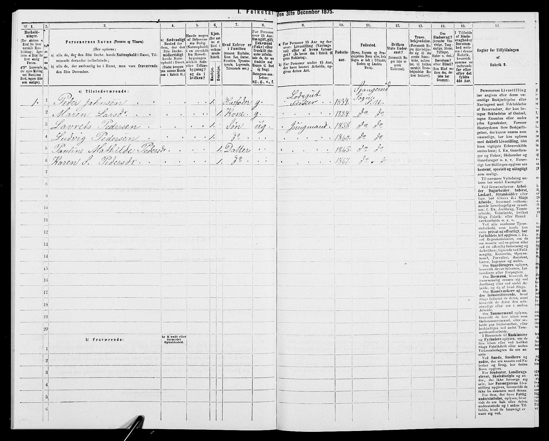 SAK, 1875 census for 1029P Sør-Audnedal, 1875, p. 1362