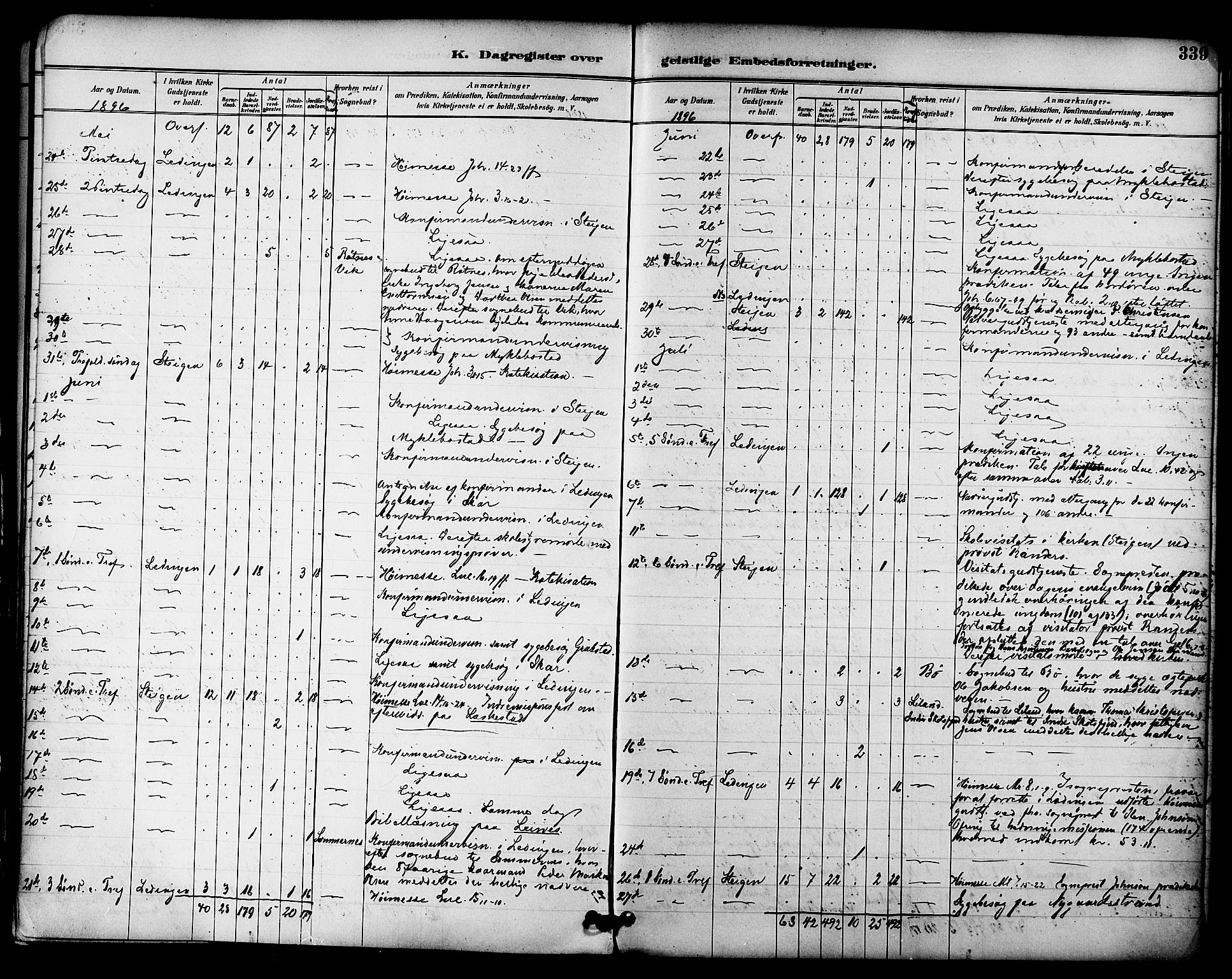 Ministerialprotokoller, klokkerbøker og fødselsregistre - Nordland, AV/SAT-A-1459/855/L0803: Parish register (official) no. 855A11, 1887-1905, p. 339