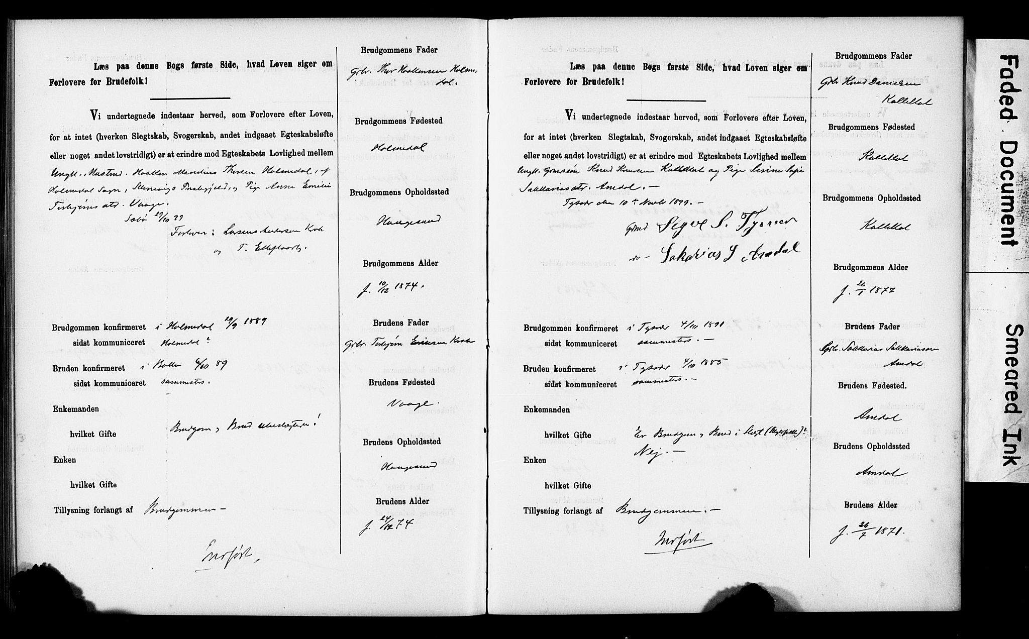 Tysvær sokneprestkontor, AV/SAST-A -101864/I/Ie/L0001: Banns register no. IX, 1886-1901